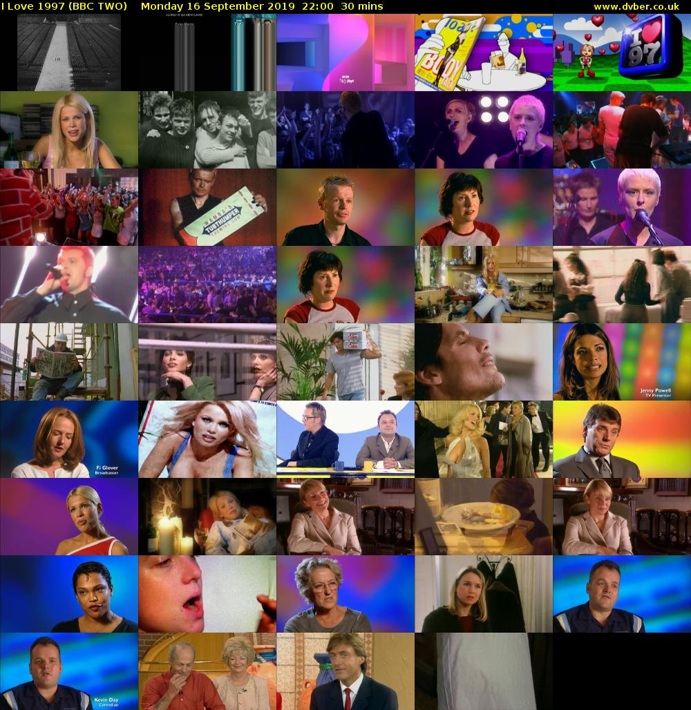 I Love 1997 (BBC TWO) Monday 16 September 2019 22:00 - 22:30