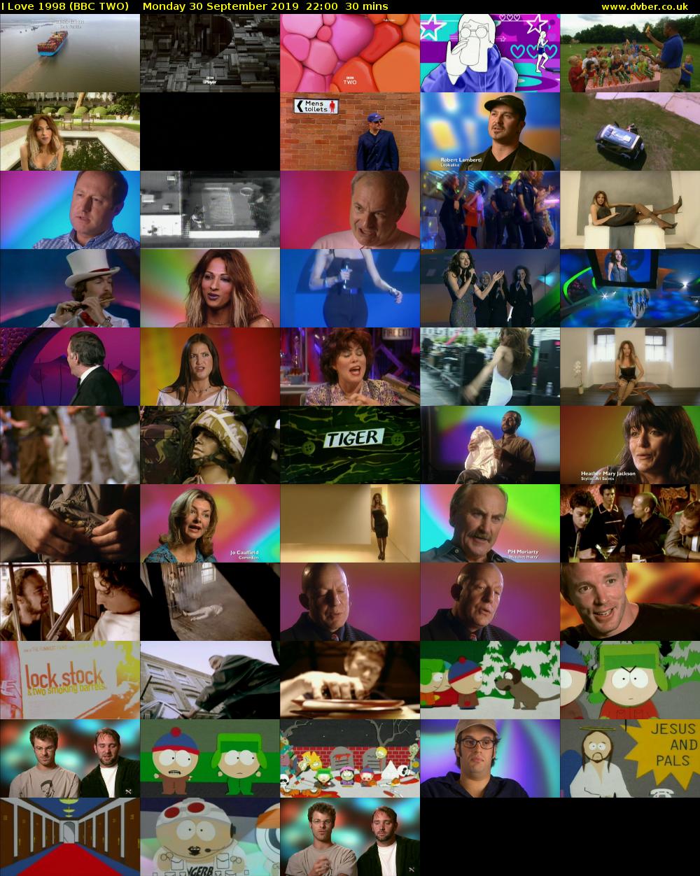 I Love 1998 (BBC TWO) Monday 30 September 2019 22:00 - 22:30