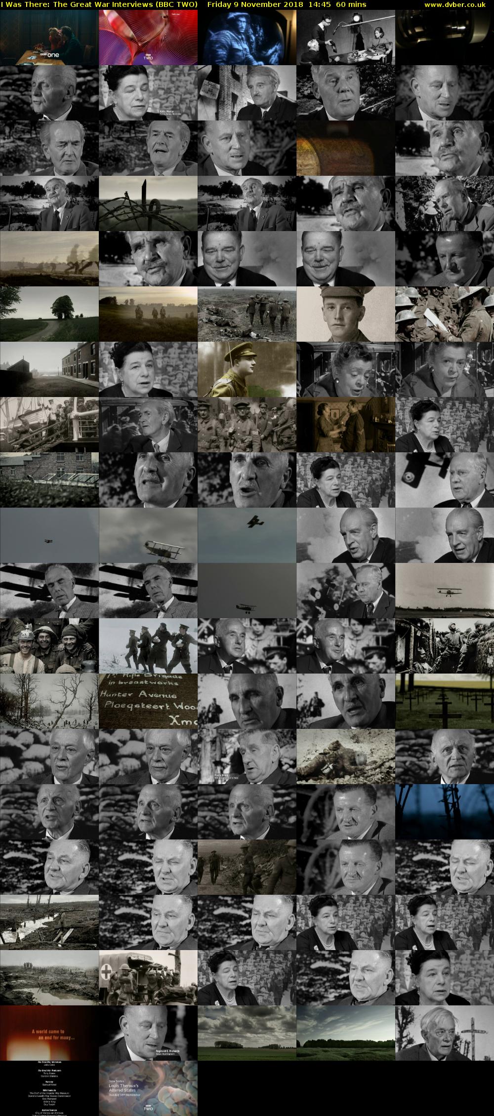 I Was There: The Great War Interviews (BBC TWO) Friday 9 November 2018 14:45 - 15:45