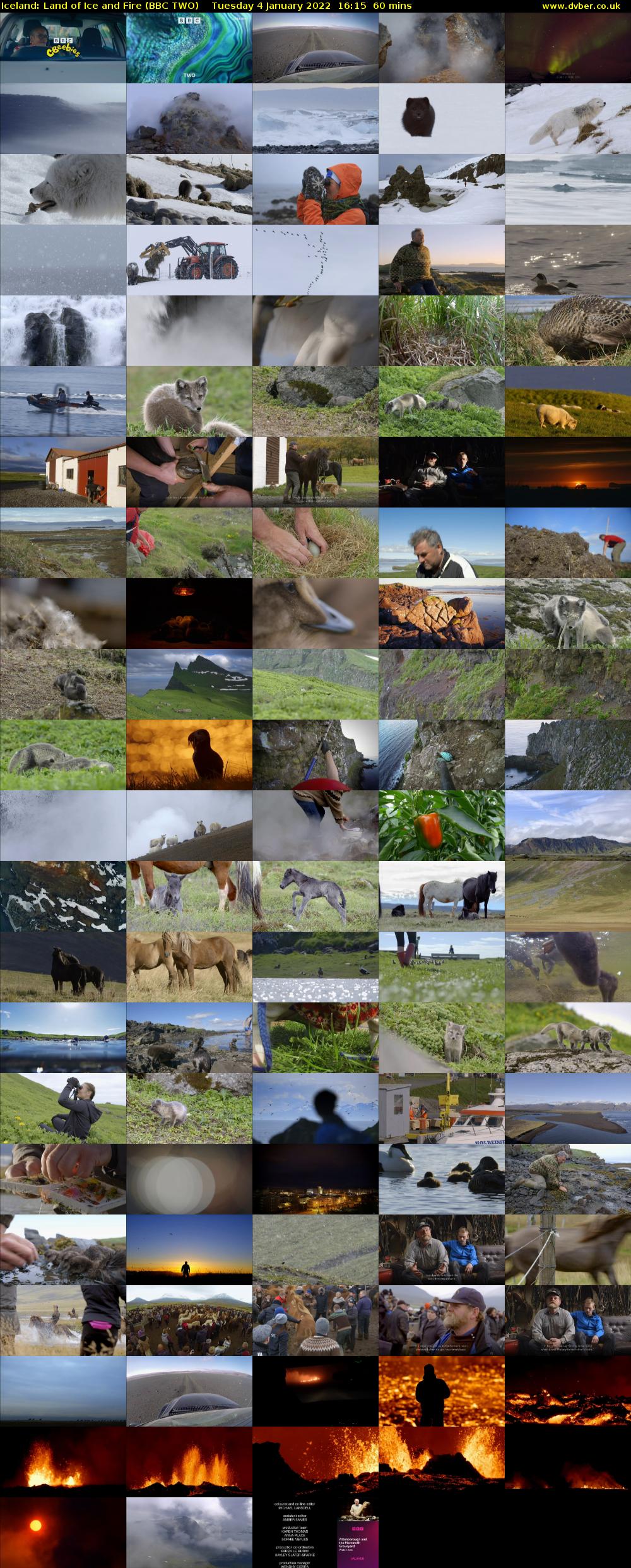 Iceland: Land of Ice and Fire (BBC TWO) Tuesday 4 January 2022 16:15 - 17:15