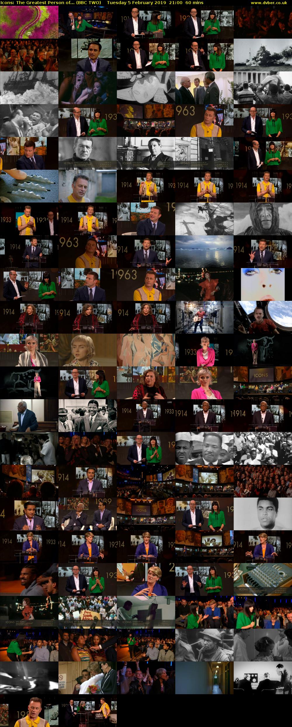 Icons: The Greatest Person of... (BBC TWO) Tuesday 5 February 2019 21:00 - 22:00
