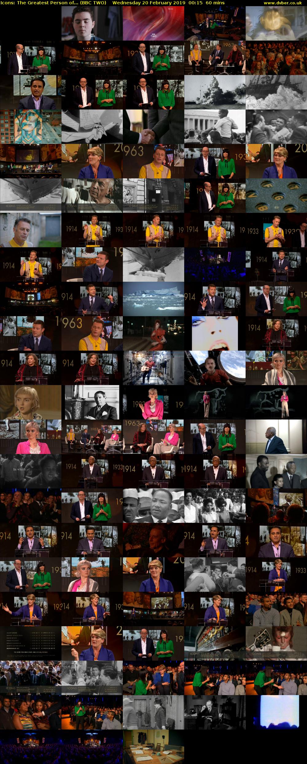 Icons: The Greatest Person of... (BBC TWO) Wednesday 20 February 2019 00:15 - 01:15