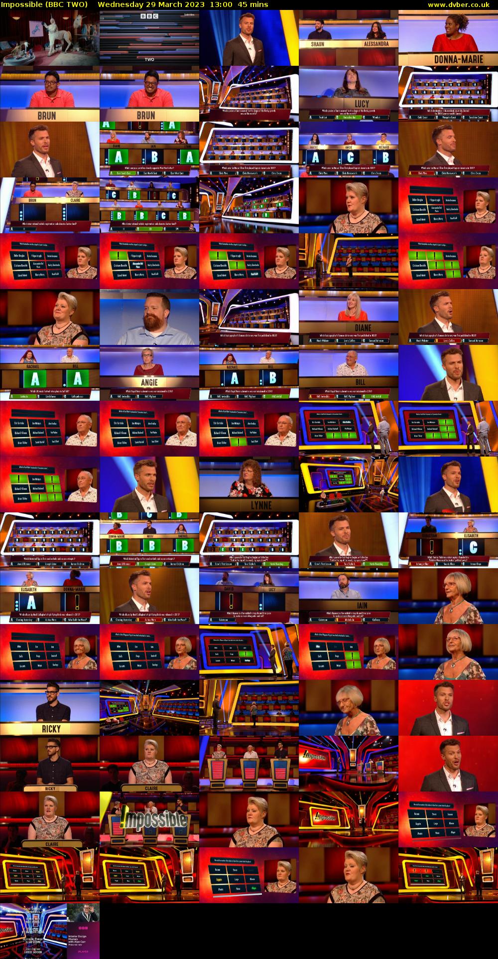 Impossible (BBC TWO) Wednesday 29 March 2023 13:00 - 13:45