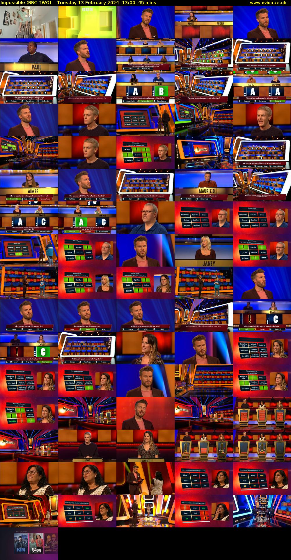 Impossible (BBC TWO) Tuesday 13 February 2024 13:00 - 13:45