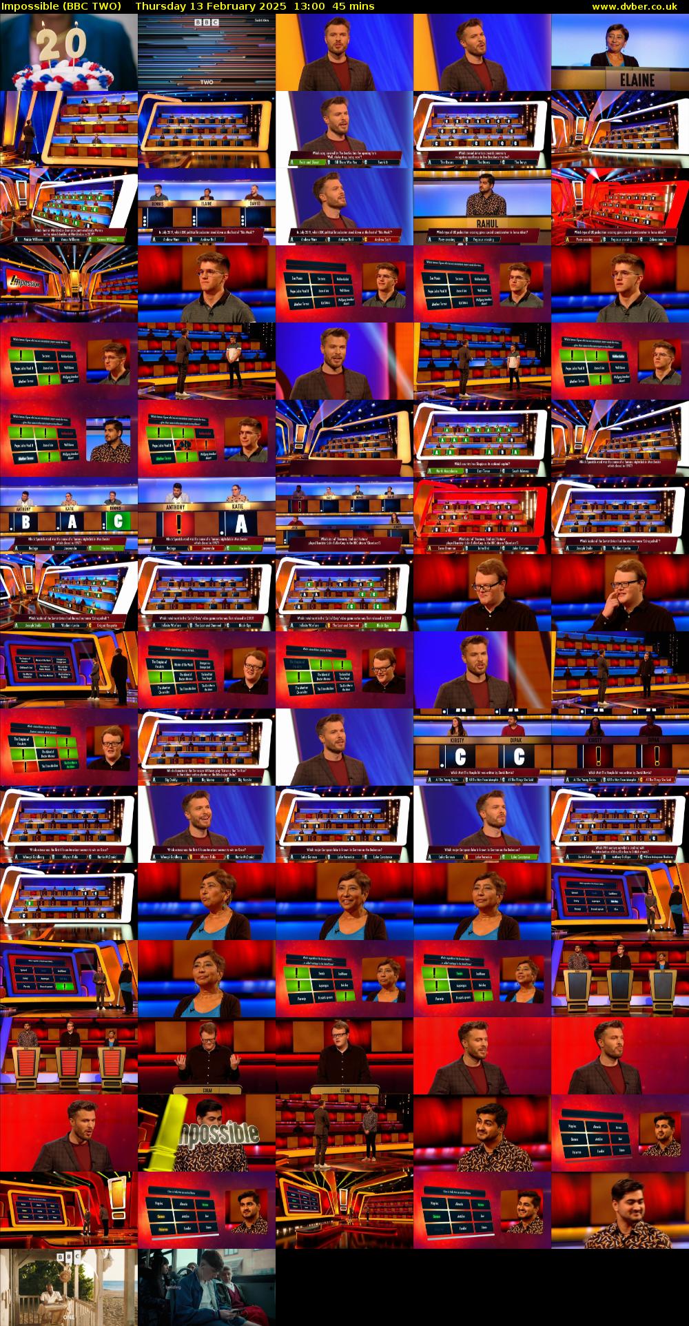 Impossible (BBC TWO) Thursday 13 February 2025 13:00 - 13:45