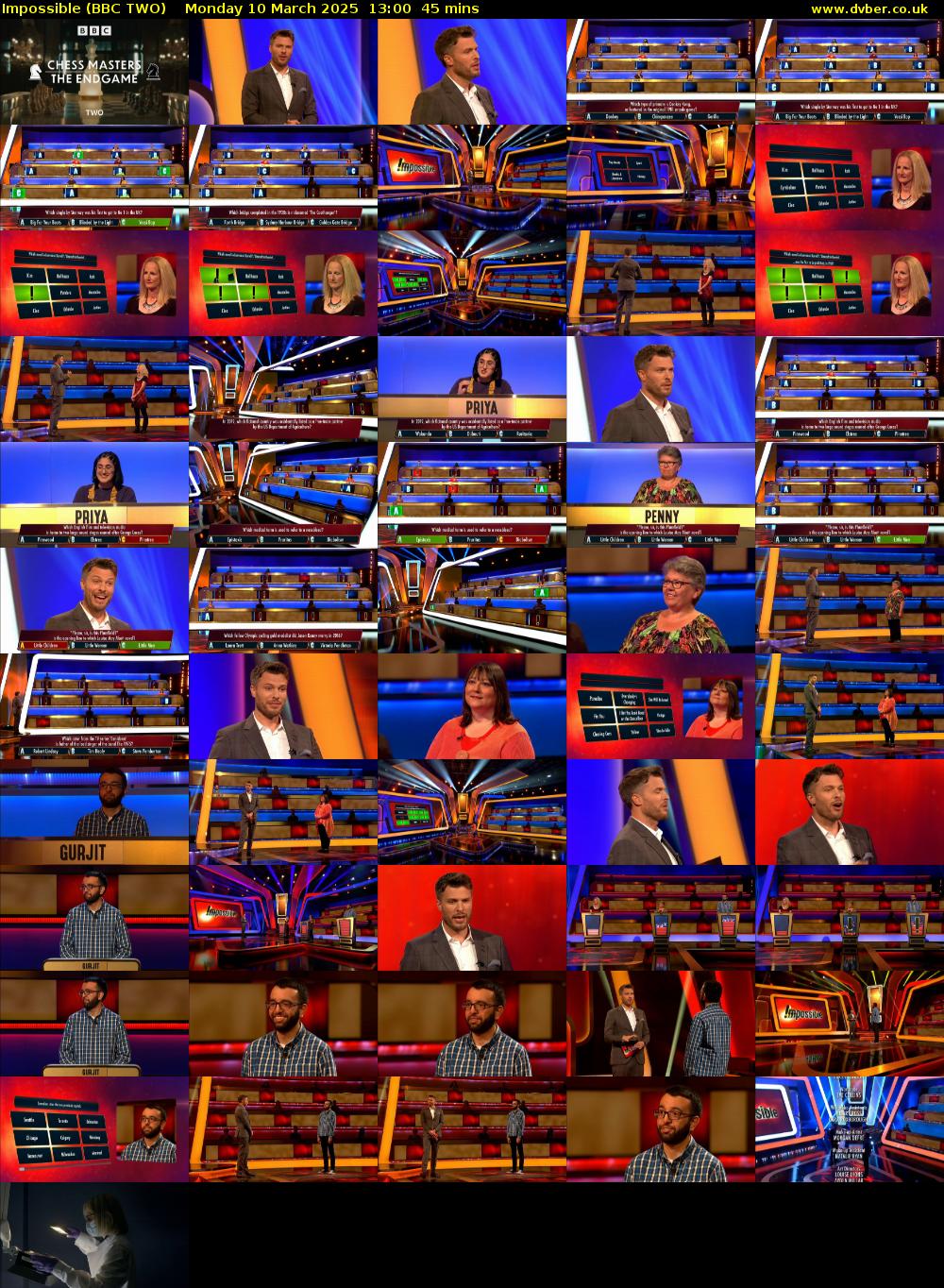 Impossible (BBC TWO) Monday 10 March 2025 13:00 - 13:45