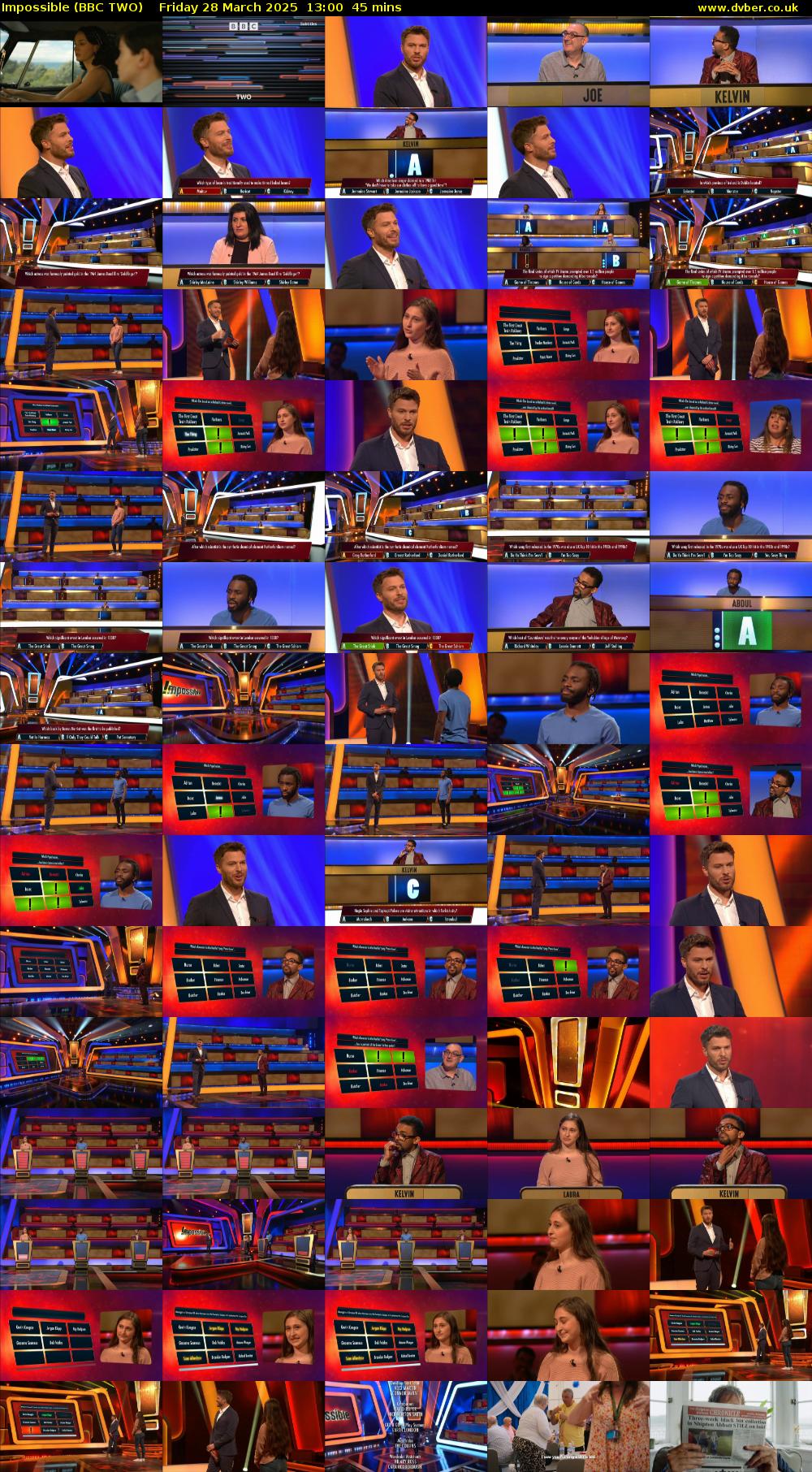 Impossible (BBC TWO) Friday 28 March 2025 13:00 - 13:45