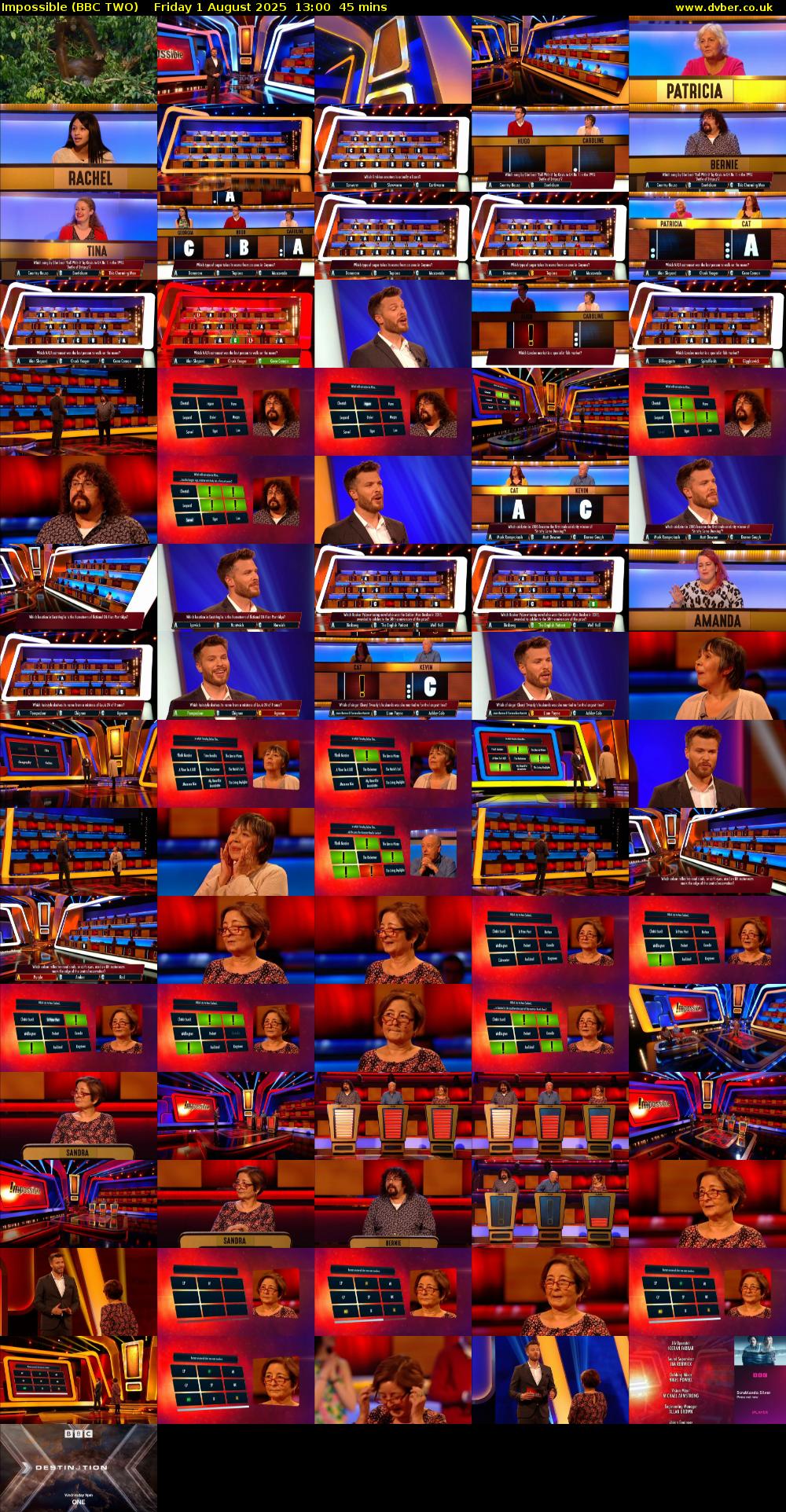 Impossible (BBC TWO) Friday 1 August 2025 13:00 - 13:45