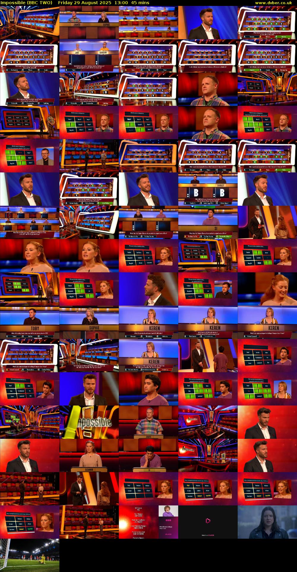 Impossible (BBC TWO) Friday 29 August 2025 13:00 - 13:45