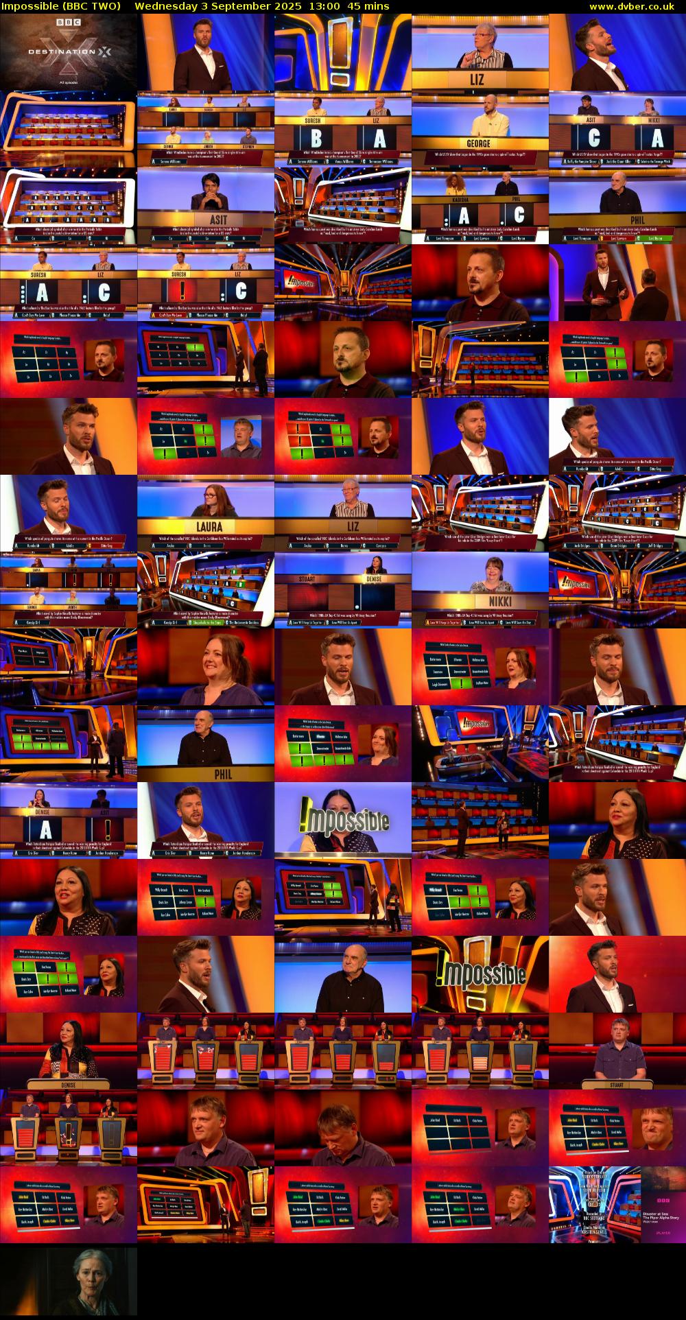 Impossible (BBC TWO) Wednesday 3 September 2025 13:00 - 13:45