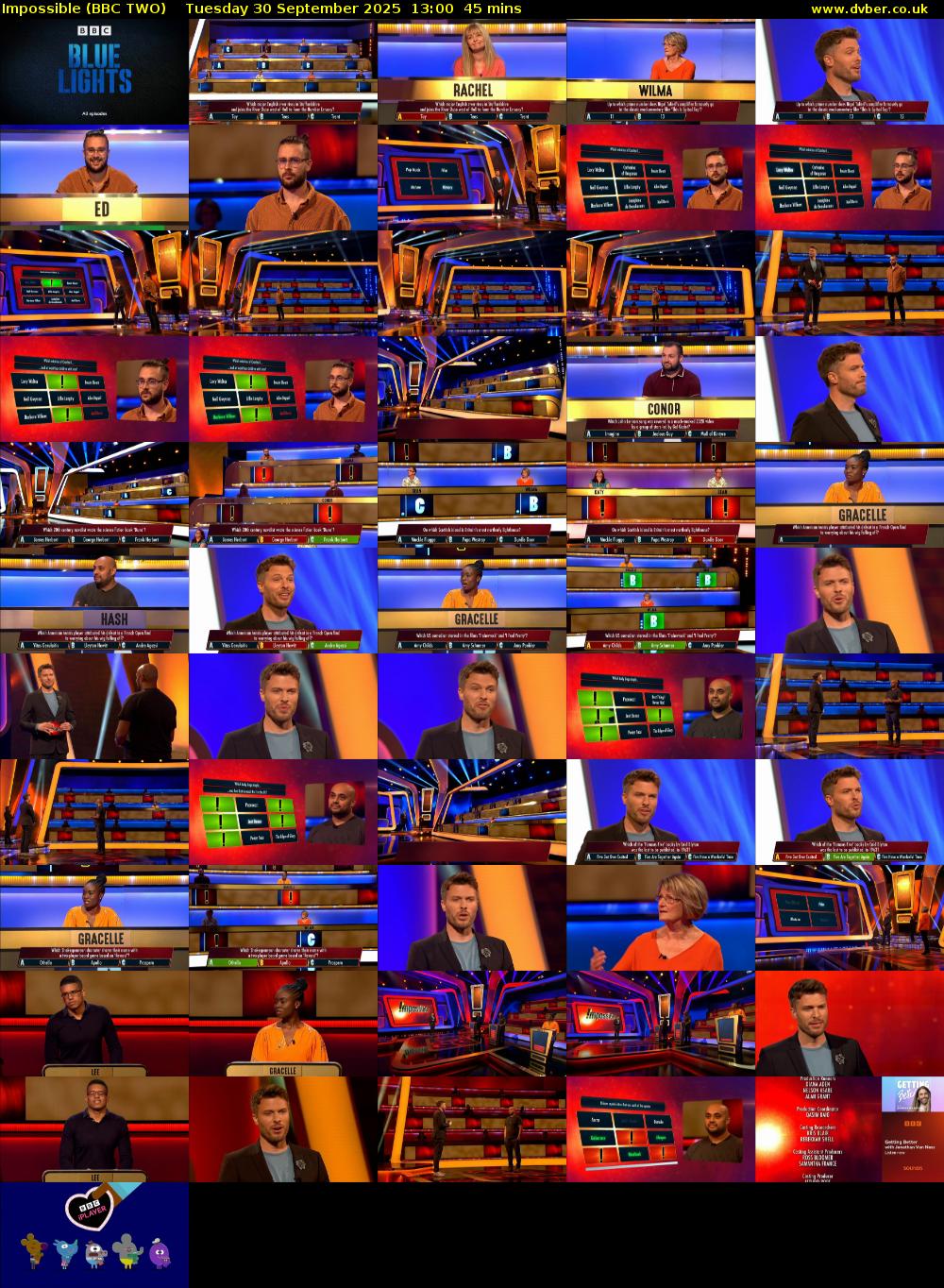 Impossible (BBC TWO) Tuesday 30 September 2025 13:00 - 13:45