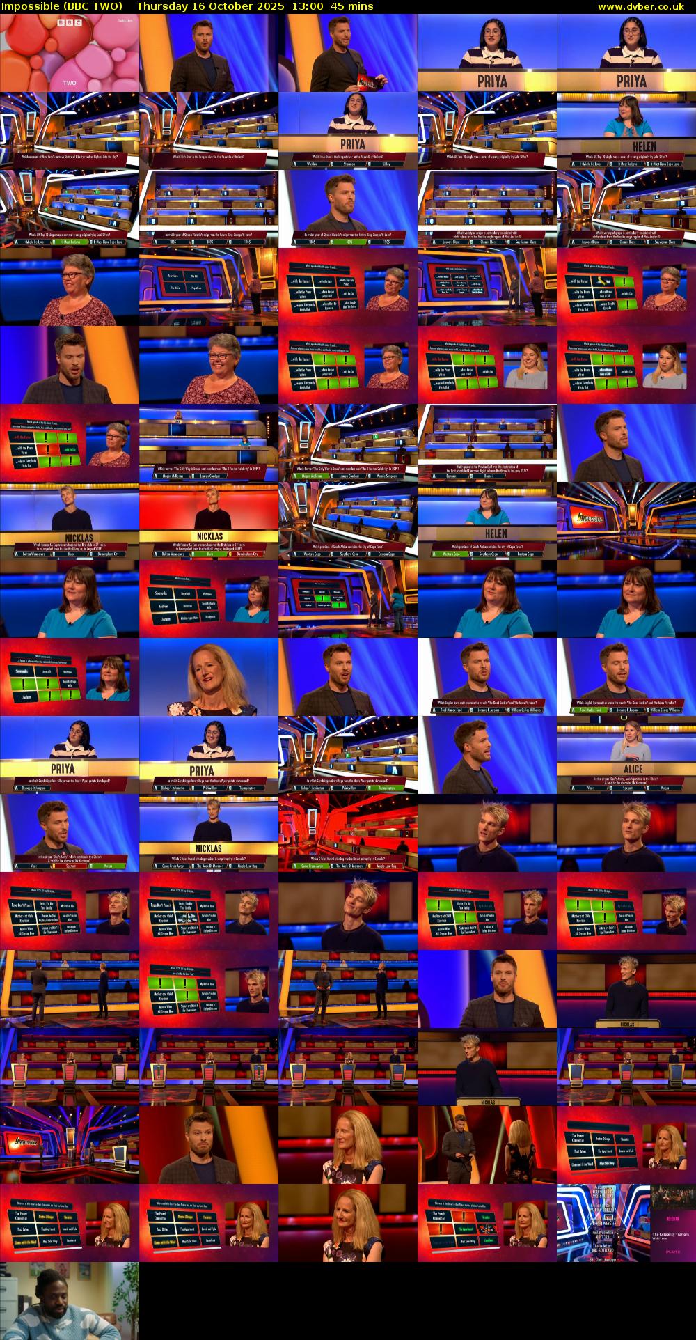 Impossible (BBC TWO) Thursday 16 October 2025 13:00 - 13:45