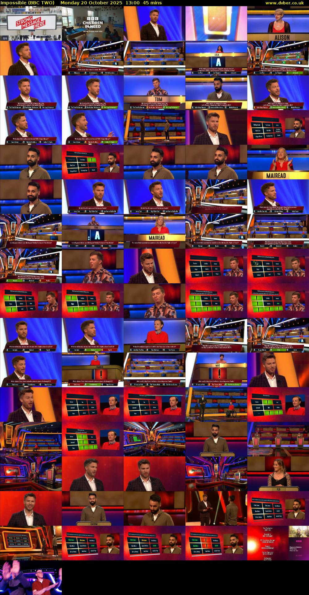 Impossible (BBC TWO) Monday 20 October 2025 13:00 - 13:45