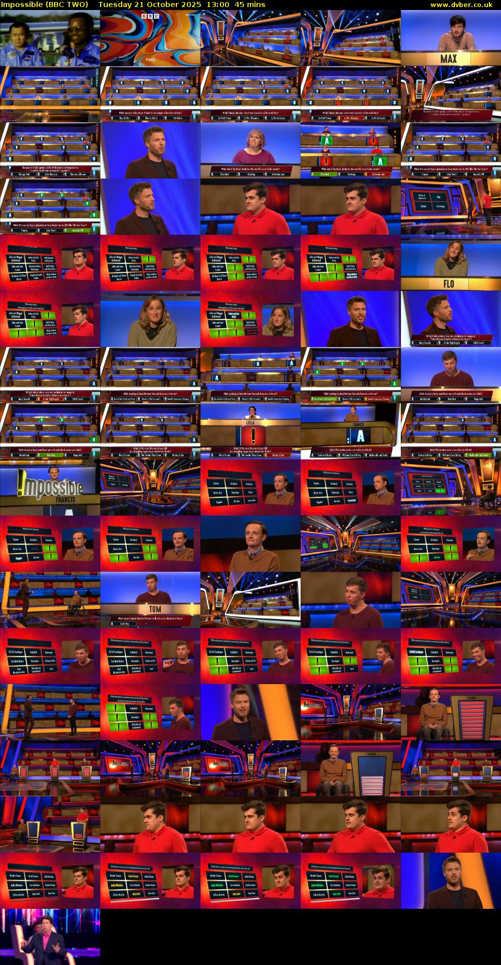 Impossible (BBC TWO) Tuesday 21 October 2025 13:00 - 13:45