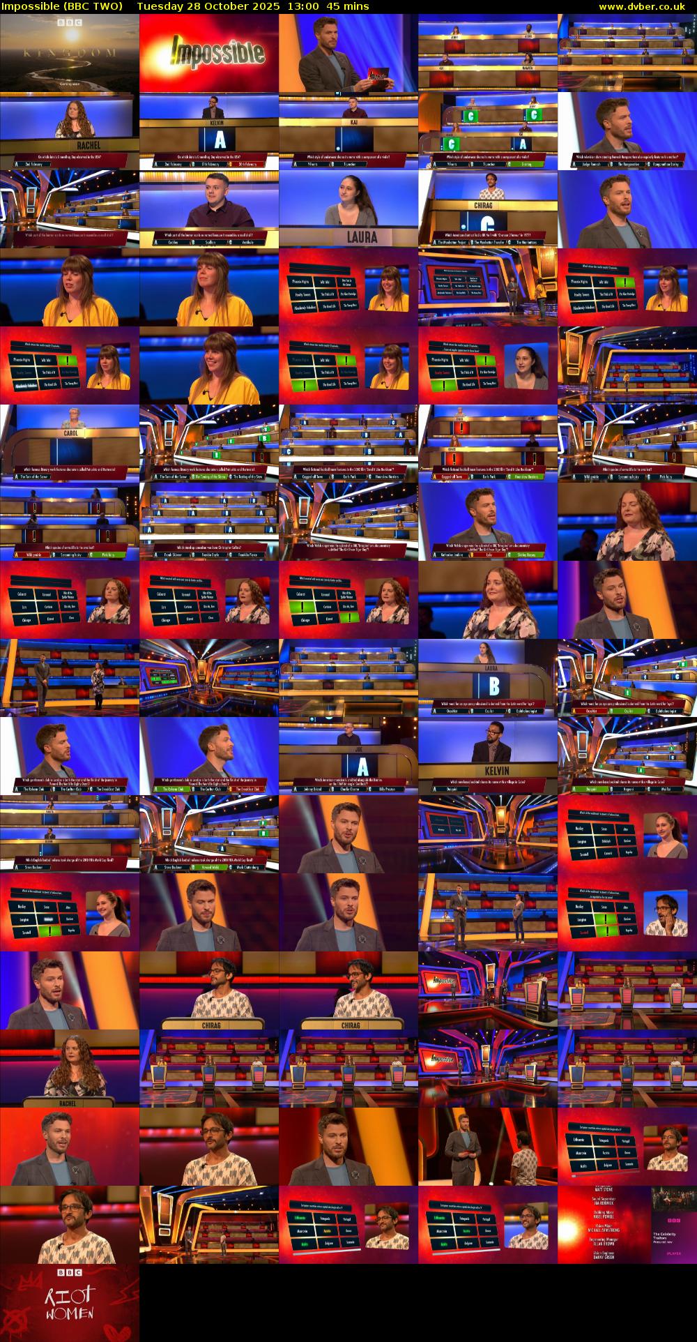 Impossible (BBC TWO) Tuesday 28 October 2025 13:00 - 13:45