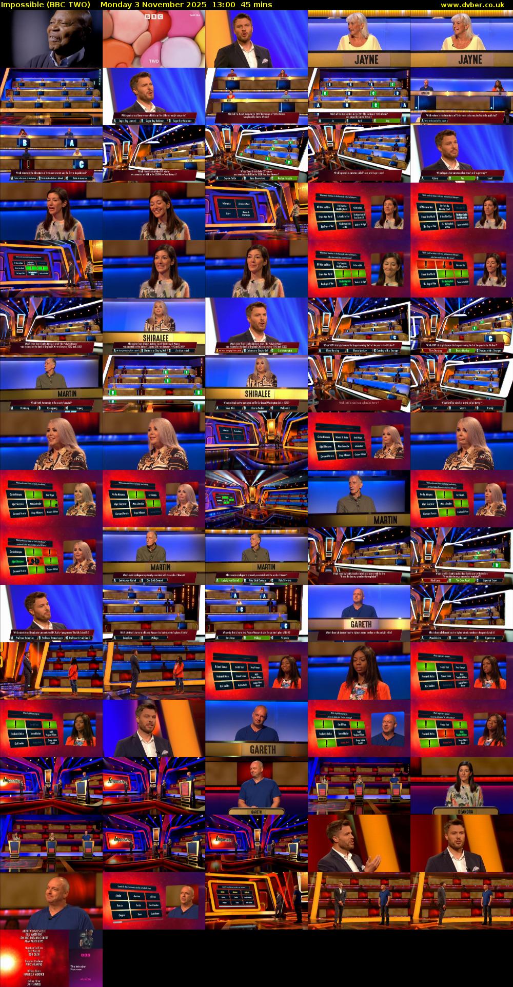 Impossible (BBC TWO) Monday 3 November 2025 13:00 - 13:45