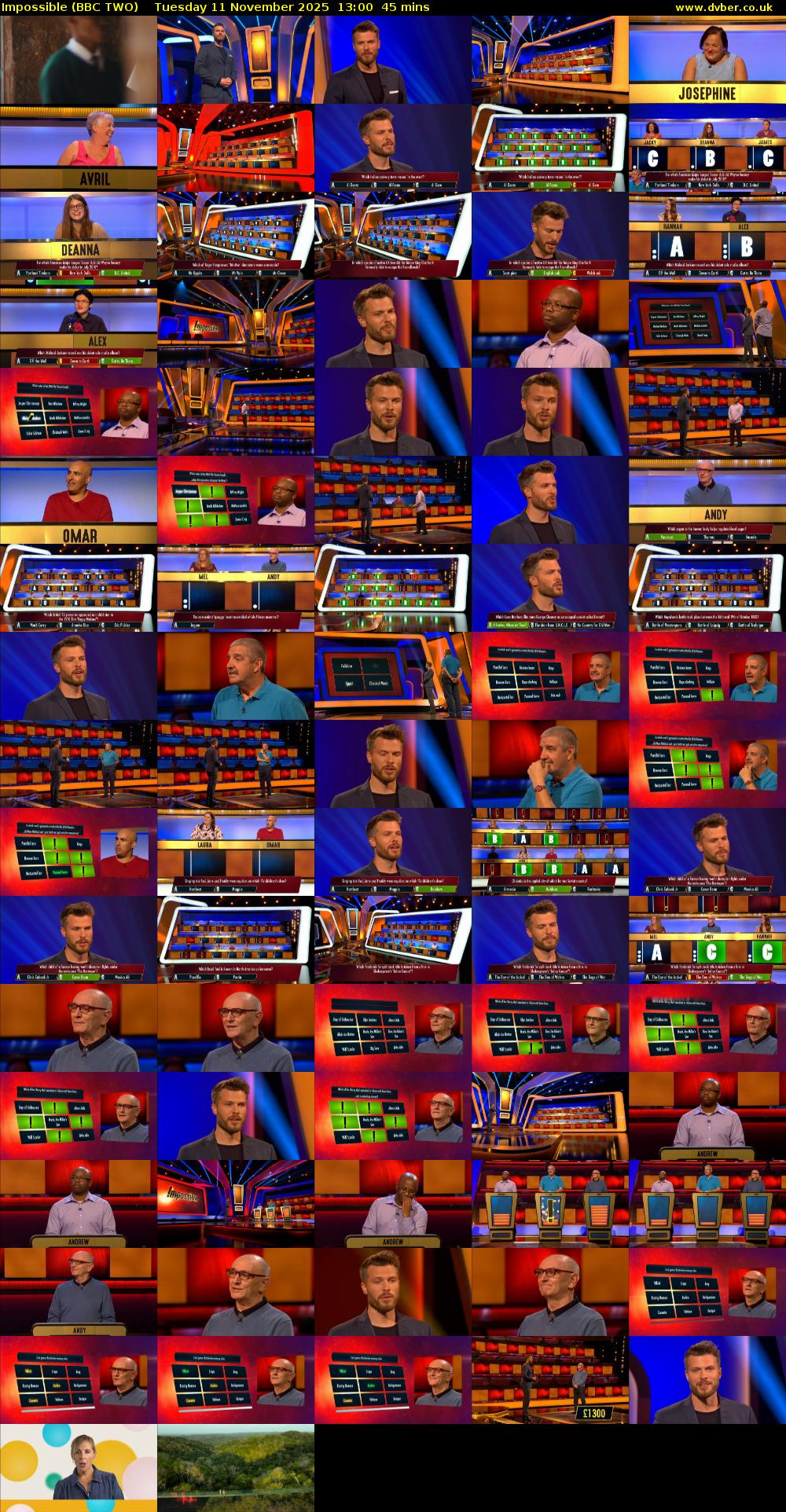 Impossible (BBC TWO) Tuesday 11 November 2025 13:00 - 13:45