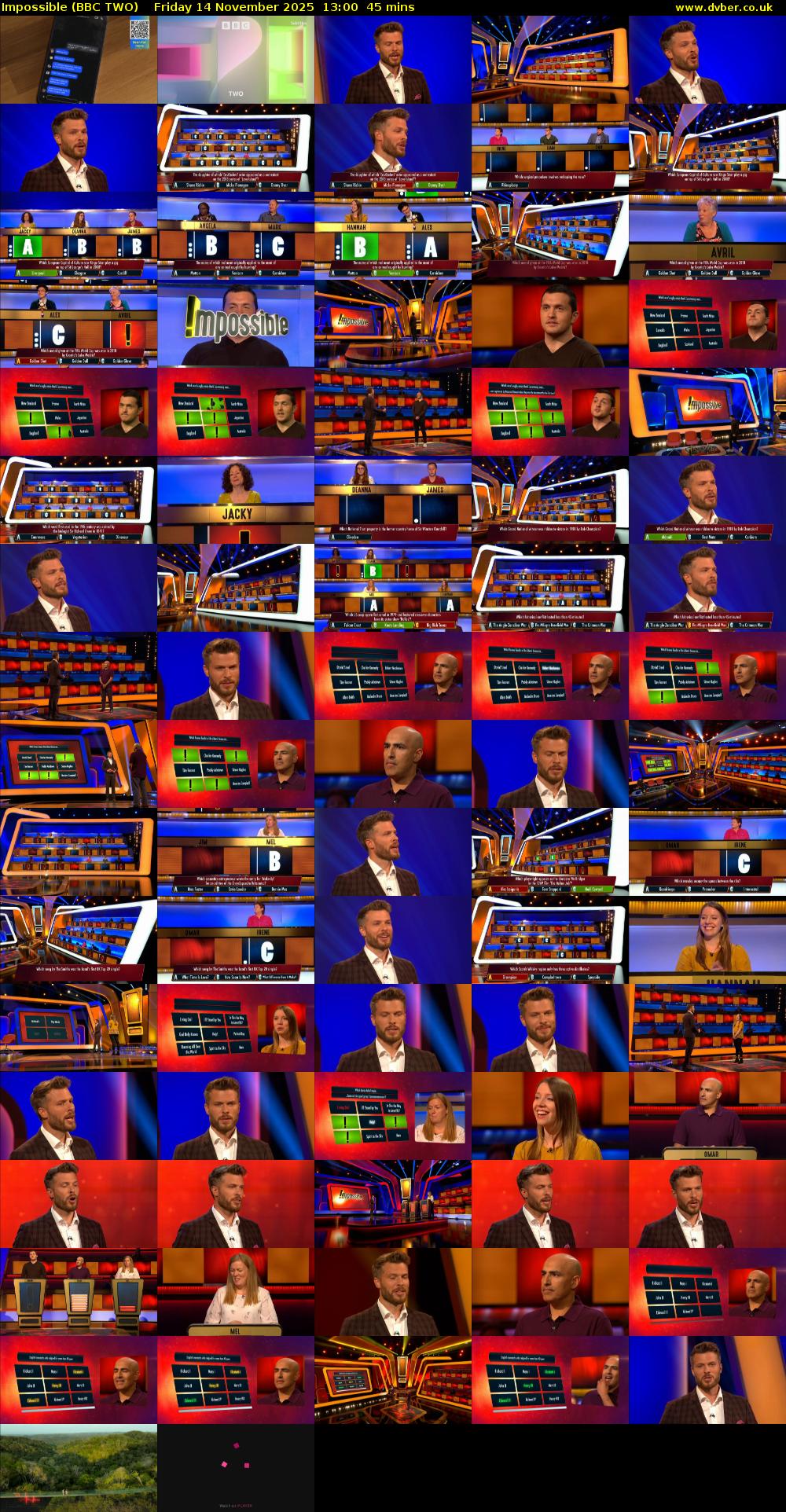 Impossible (BBC TWO) Friday 14 November 2025 13:00 - 13:45