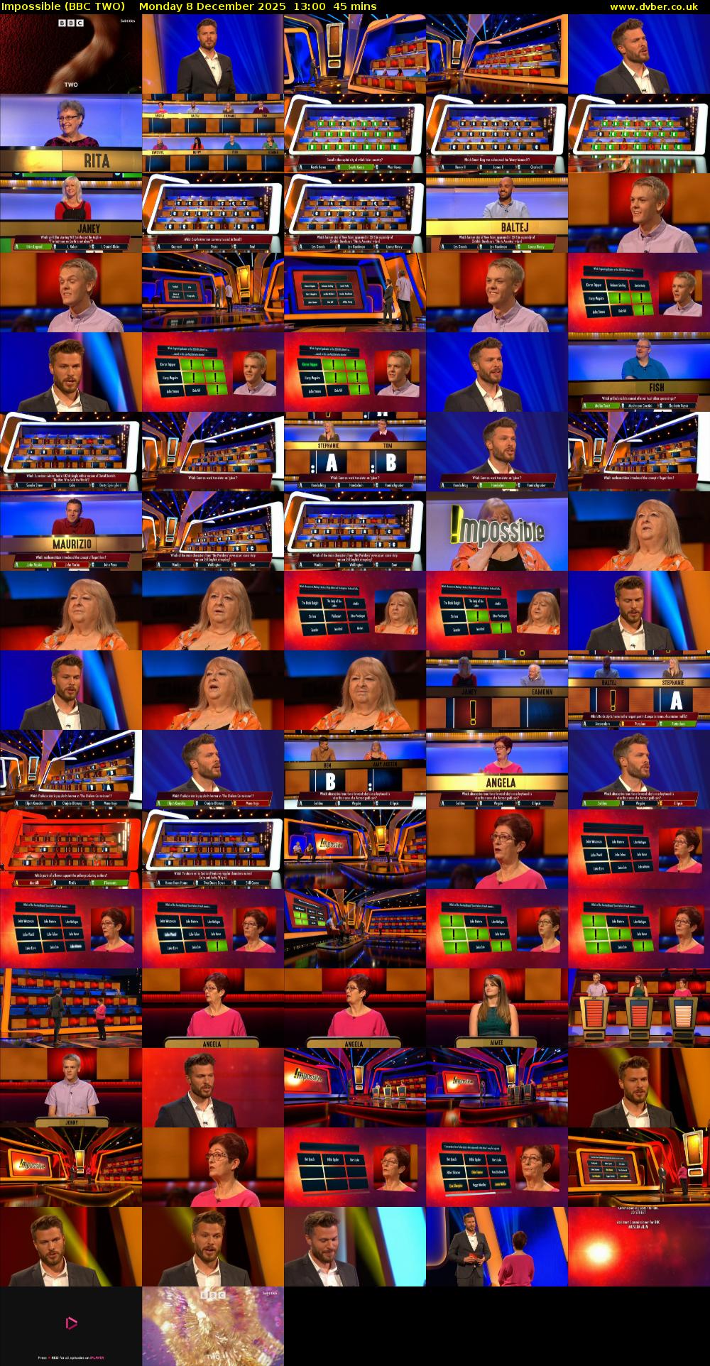 Impossible (BBC TWO) Monday 8 December 2025 13:00 - 13:45