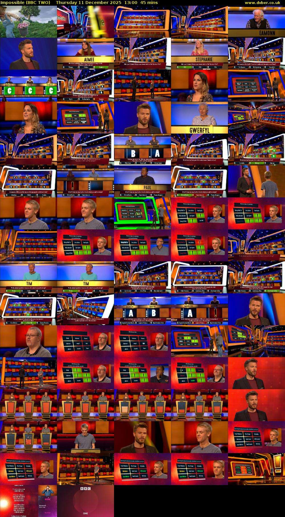 Impossible (BBC TWO) Thursday 11 December 2025 13:00 - 13:45