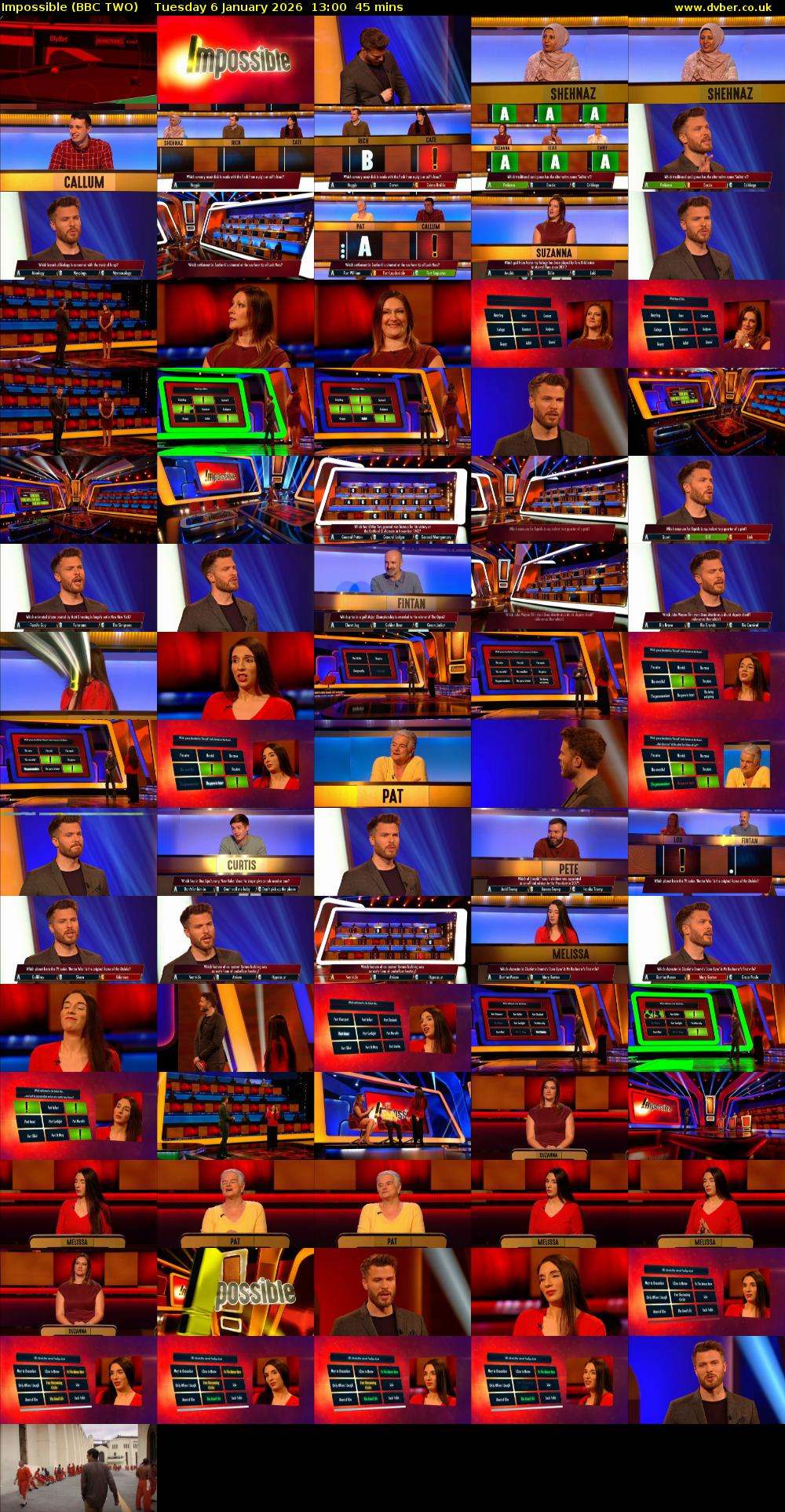 Impossible (BBC TWO) Tuesday 6 January 2026 13:00 - 13:45