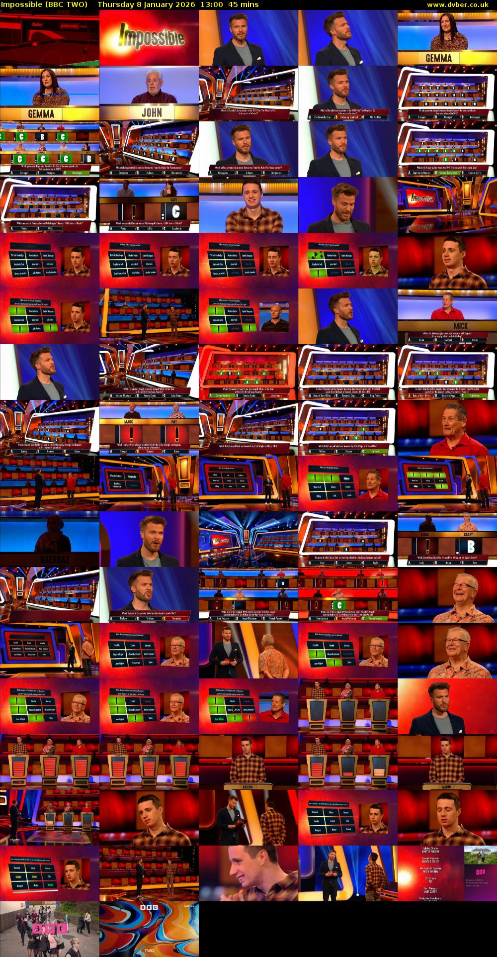 Impossible (BBC TWO) Thursday 8 January 2026 13:00 - 13:45