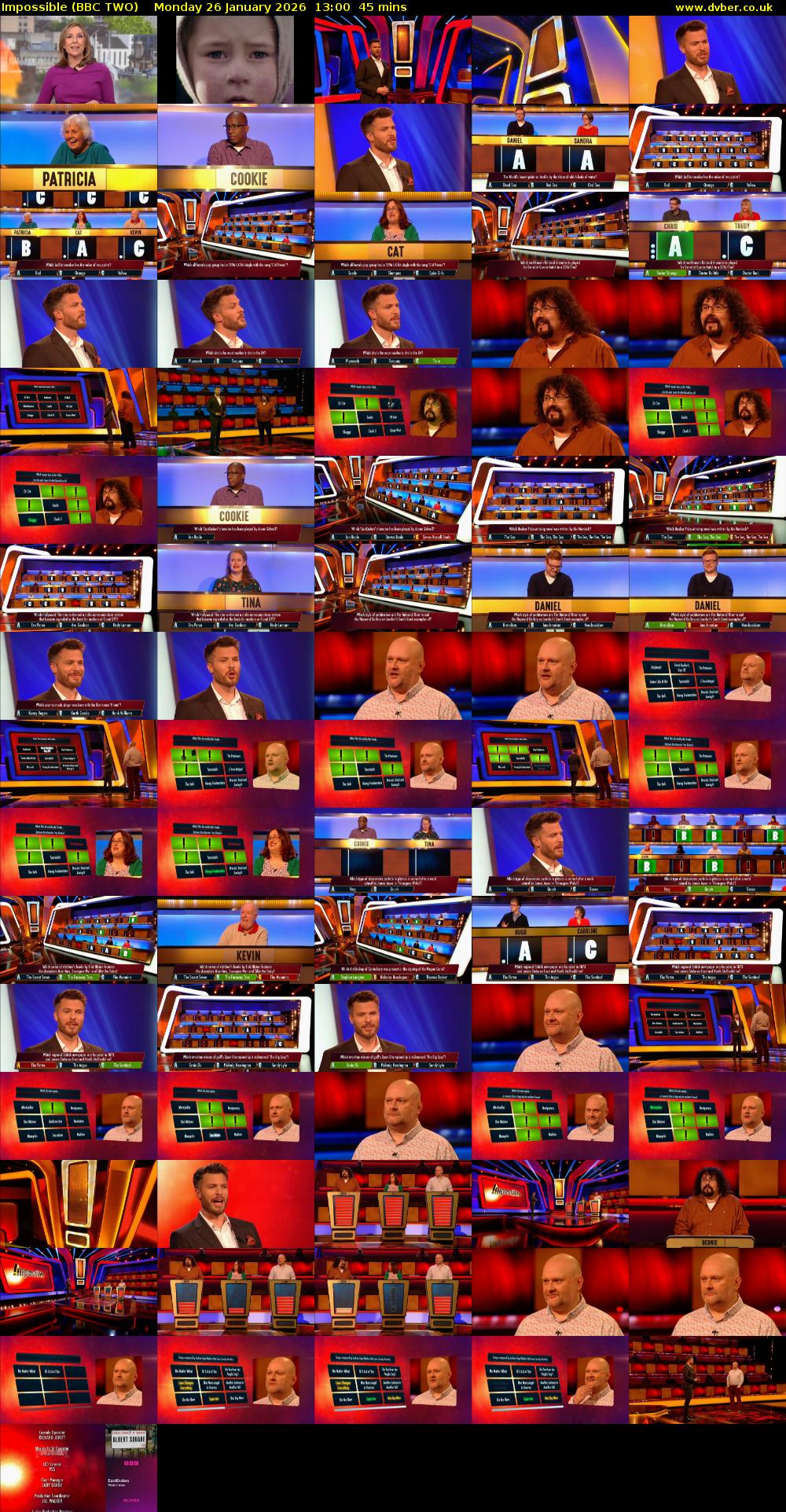 Impossible (BBC TWO) Monday 26 January 2026 13:00 - 13:45