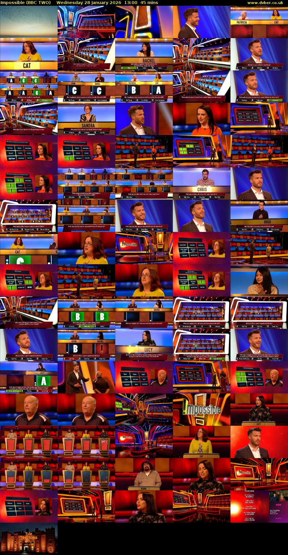 Impossible (BBC TWO) Wednesday 28 January 2026 13:00 - 13:45