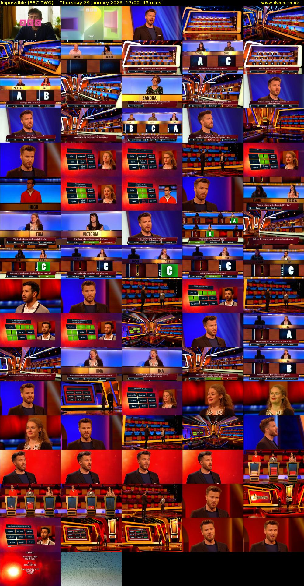 Impossible (BBC TWO) Thursday 29 January 2026 13:00 - 13:45