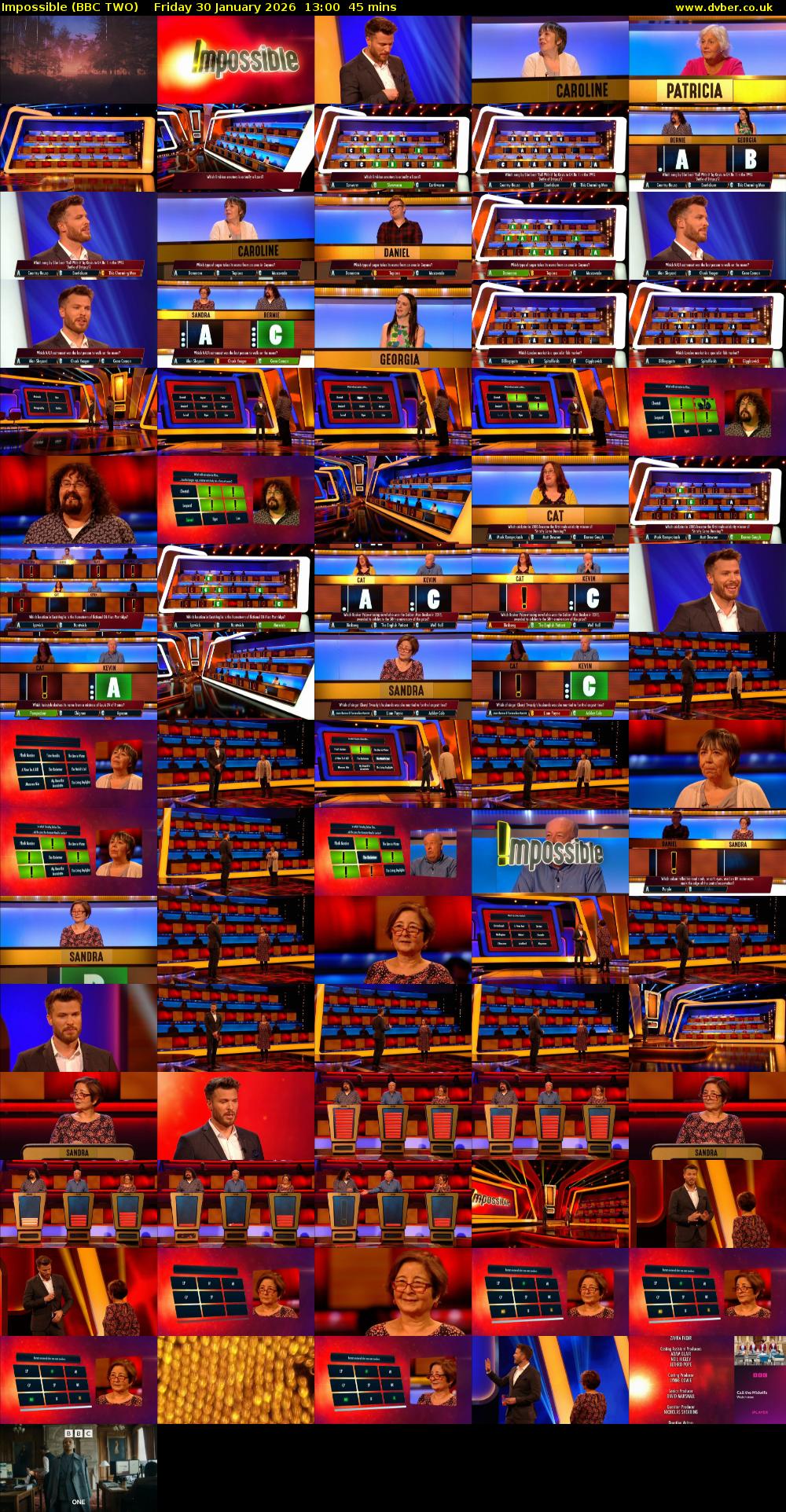 Impossible (BBC TWO) Friday 30 January 2026 13:00 - 13:45