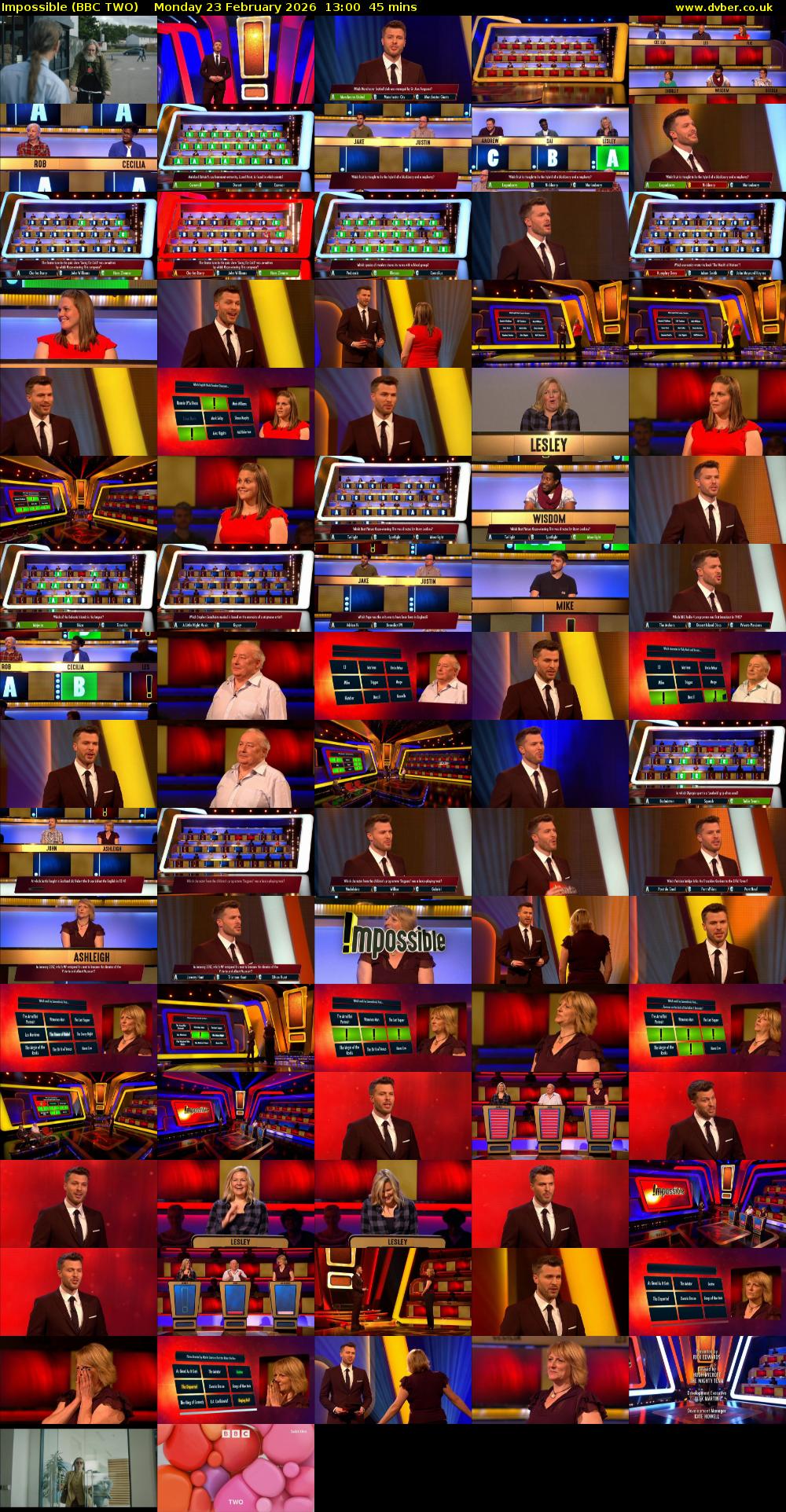 Impossible (BBC TWO) Monday 23 February 2026 13:00 - 13:45