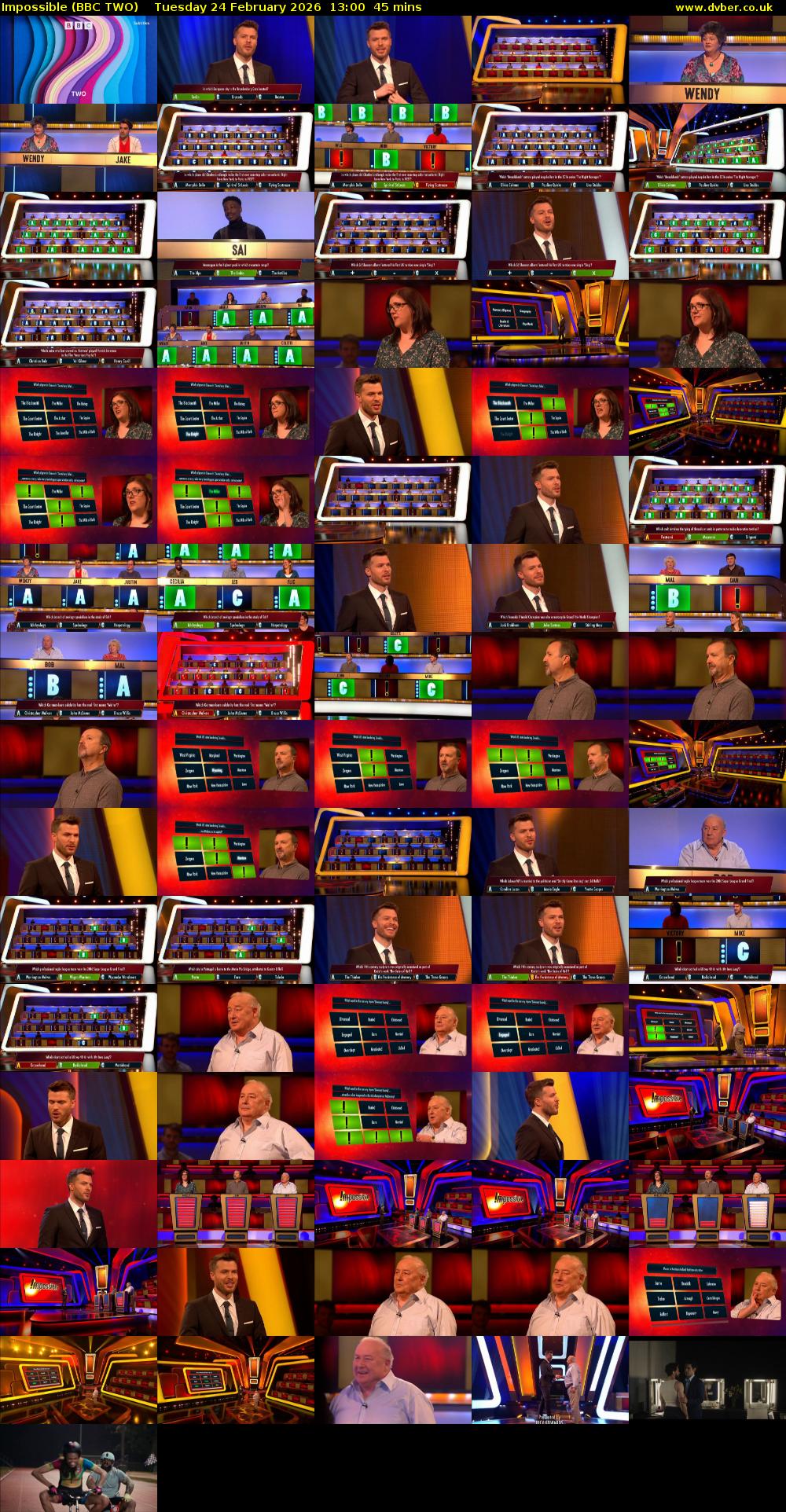 Impossible (BBC TWO) Tuesday 24 February 2026 13:00 - 13:45