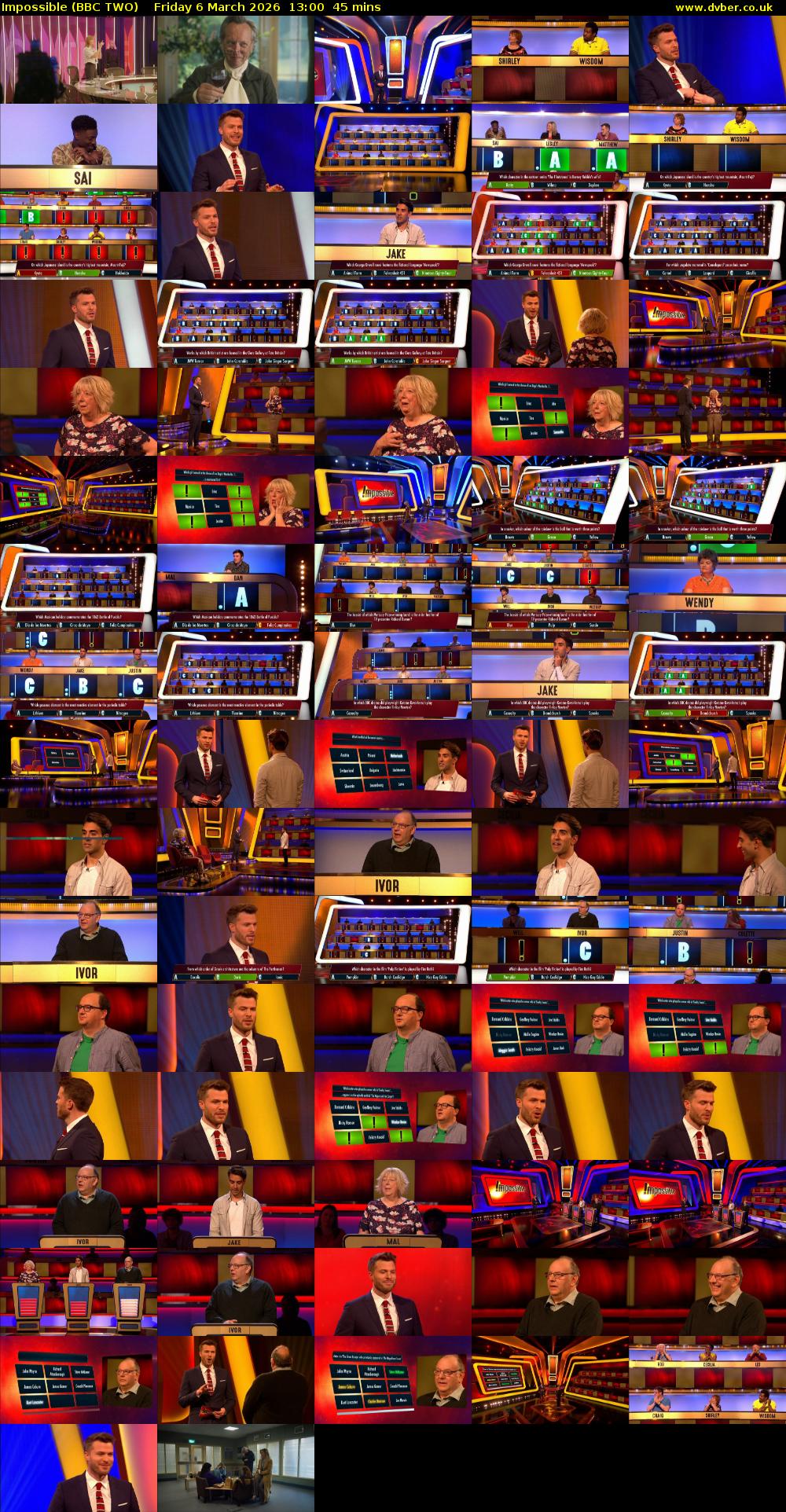 Impossible (BBC TWO) Friday 6 March 2026 13:00 - 13:45