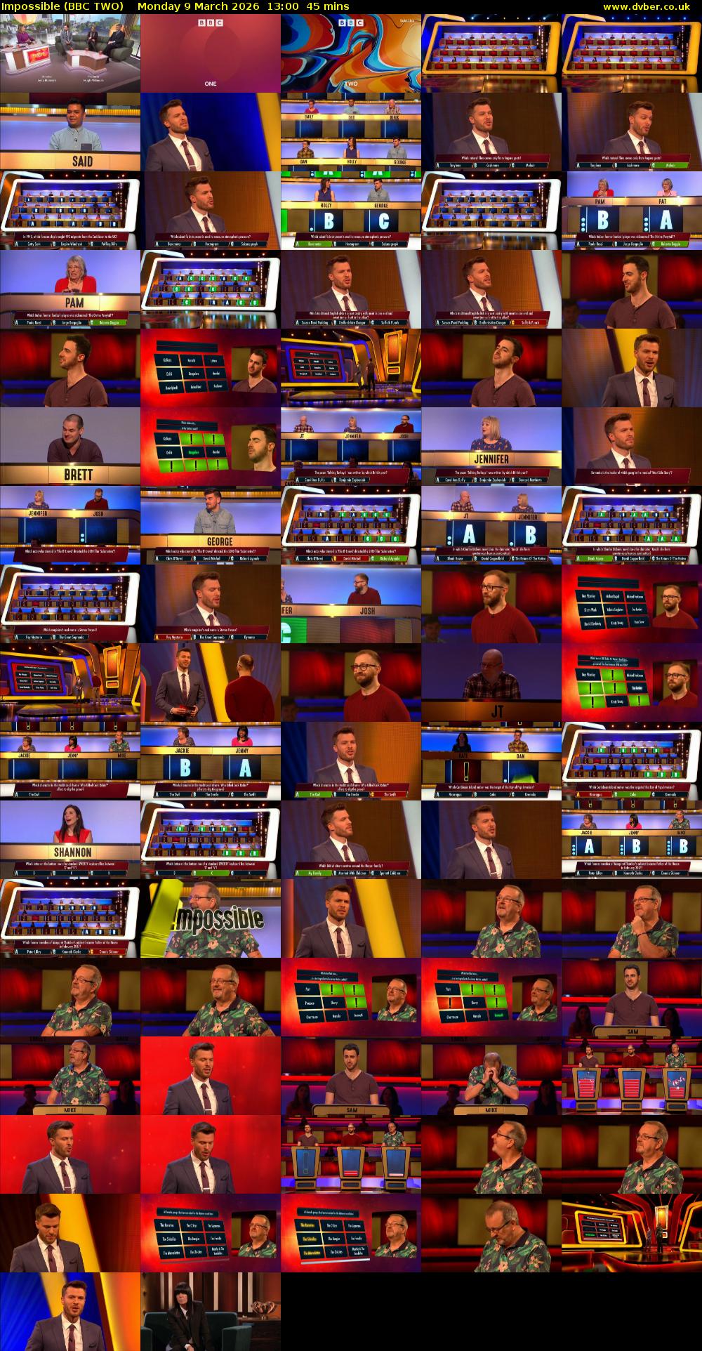 Impossible (BBC TWO) Monday 9 March 2026 13:00 - 13:45