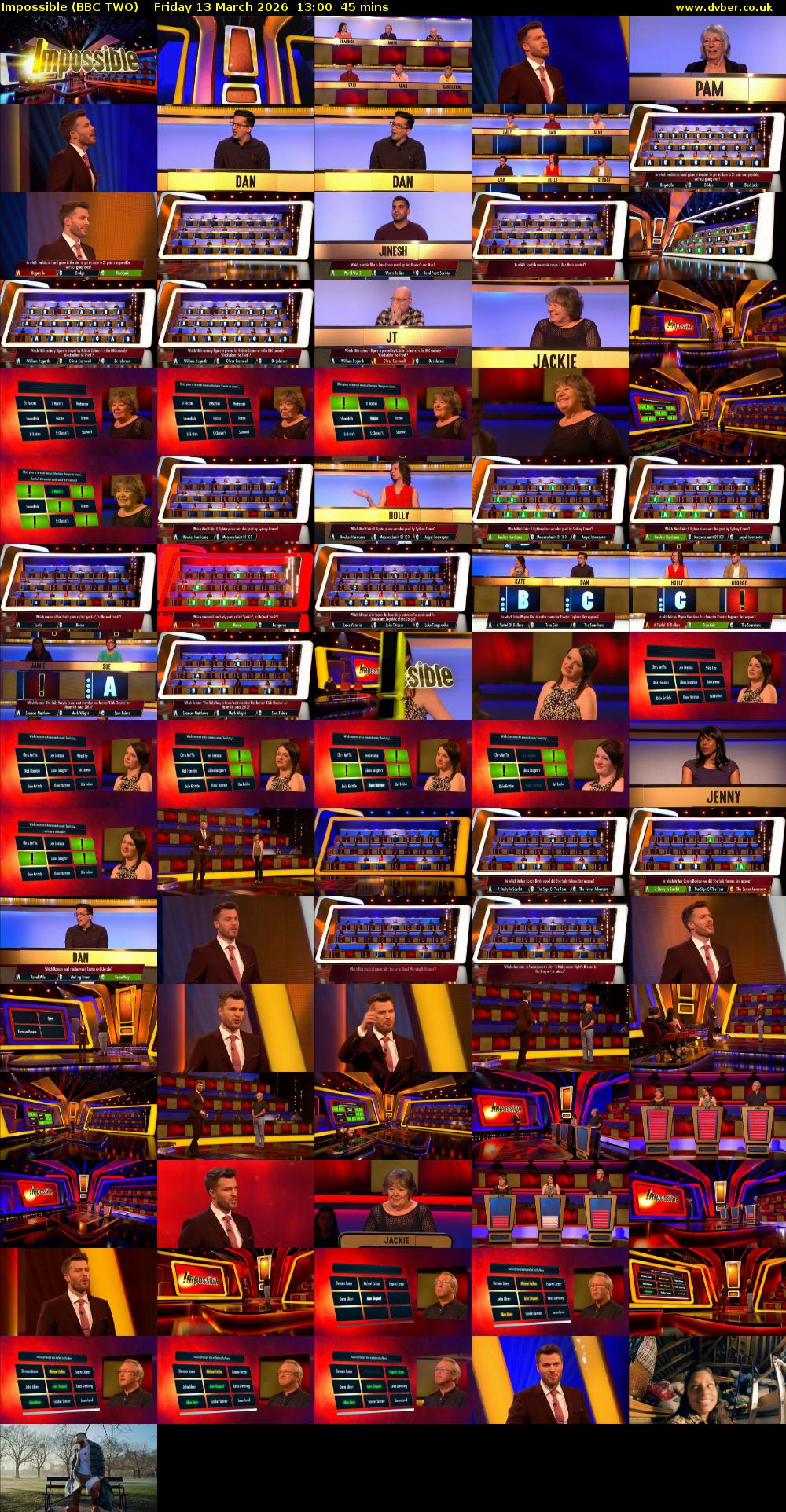 Impossible (BBC TWO) Friday 13 March 2026 13:00 - 13:45