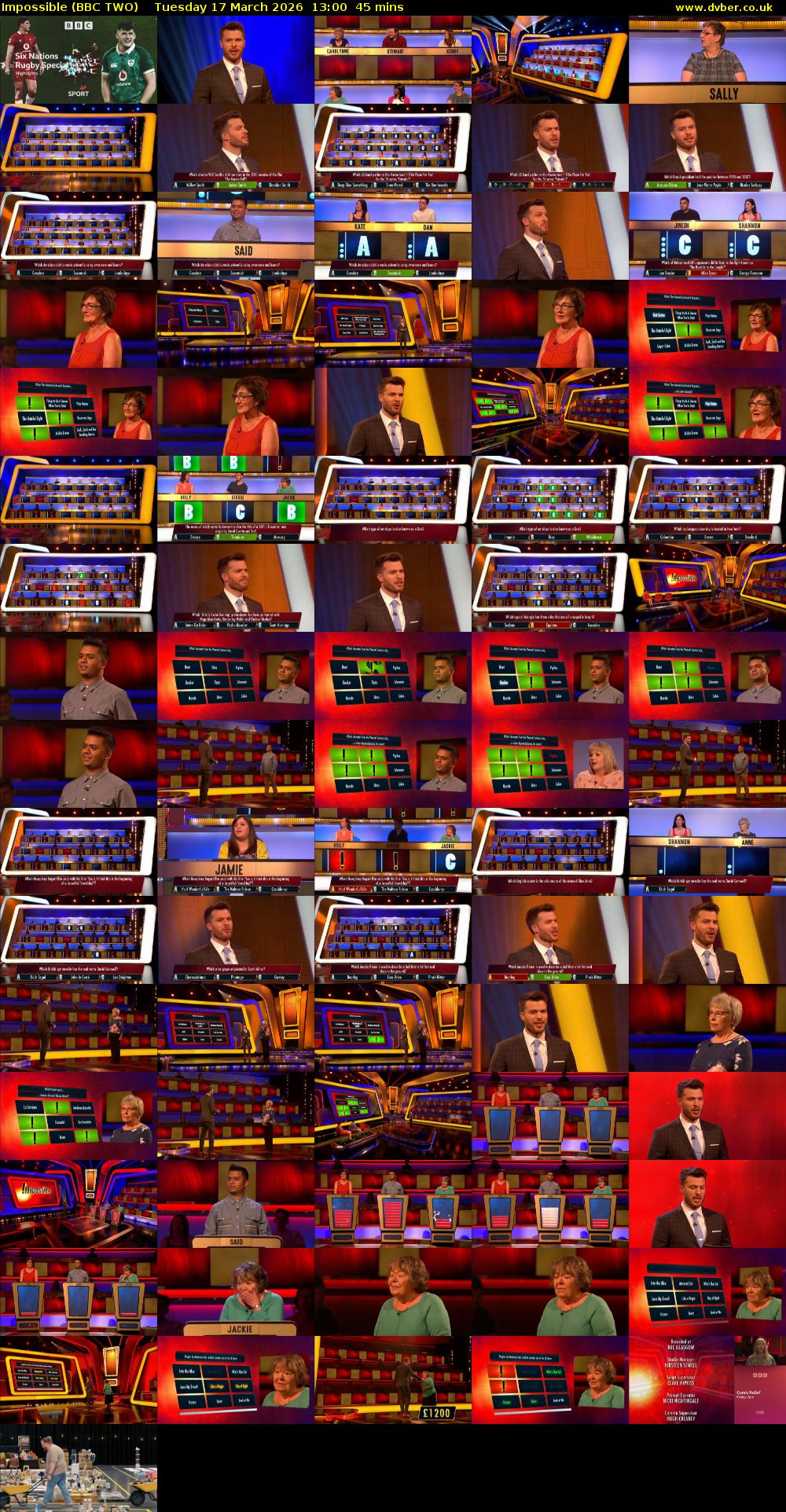 Impossible (BBC TWO) Tuesday 17 March 2026 13:00 - 13:45