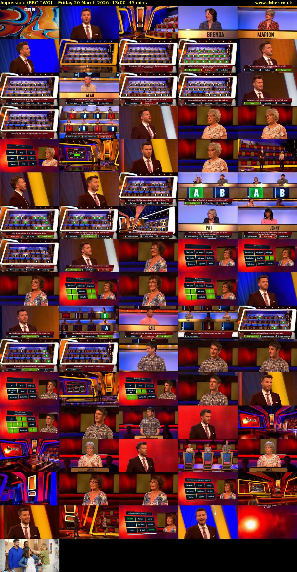 Impossible (BBC TWO) Friday 20 March 2026 13:00 - 13:45