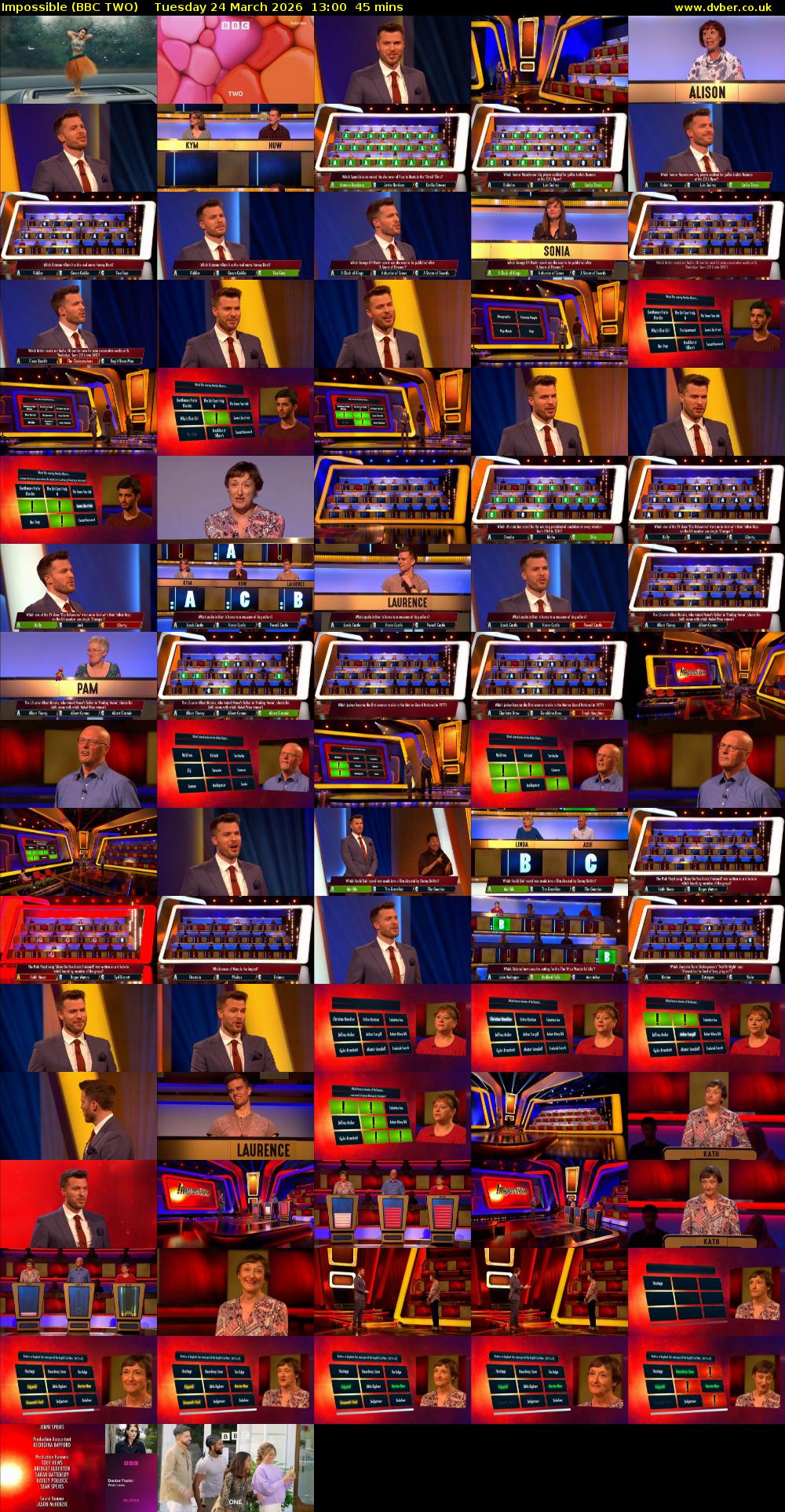 Impossible (BBC TWO) Tuesday 24 March 2026 13:00 - 13:45