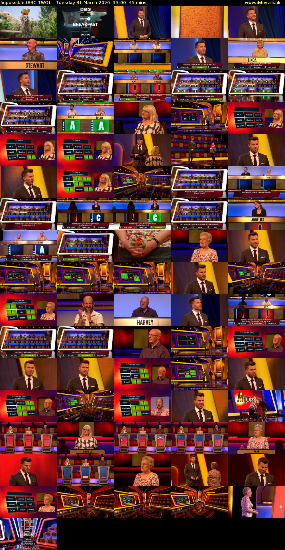 Impossible (BBC TWO) Tuesday 31 March 2026 13:00 - 13:45