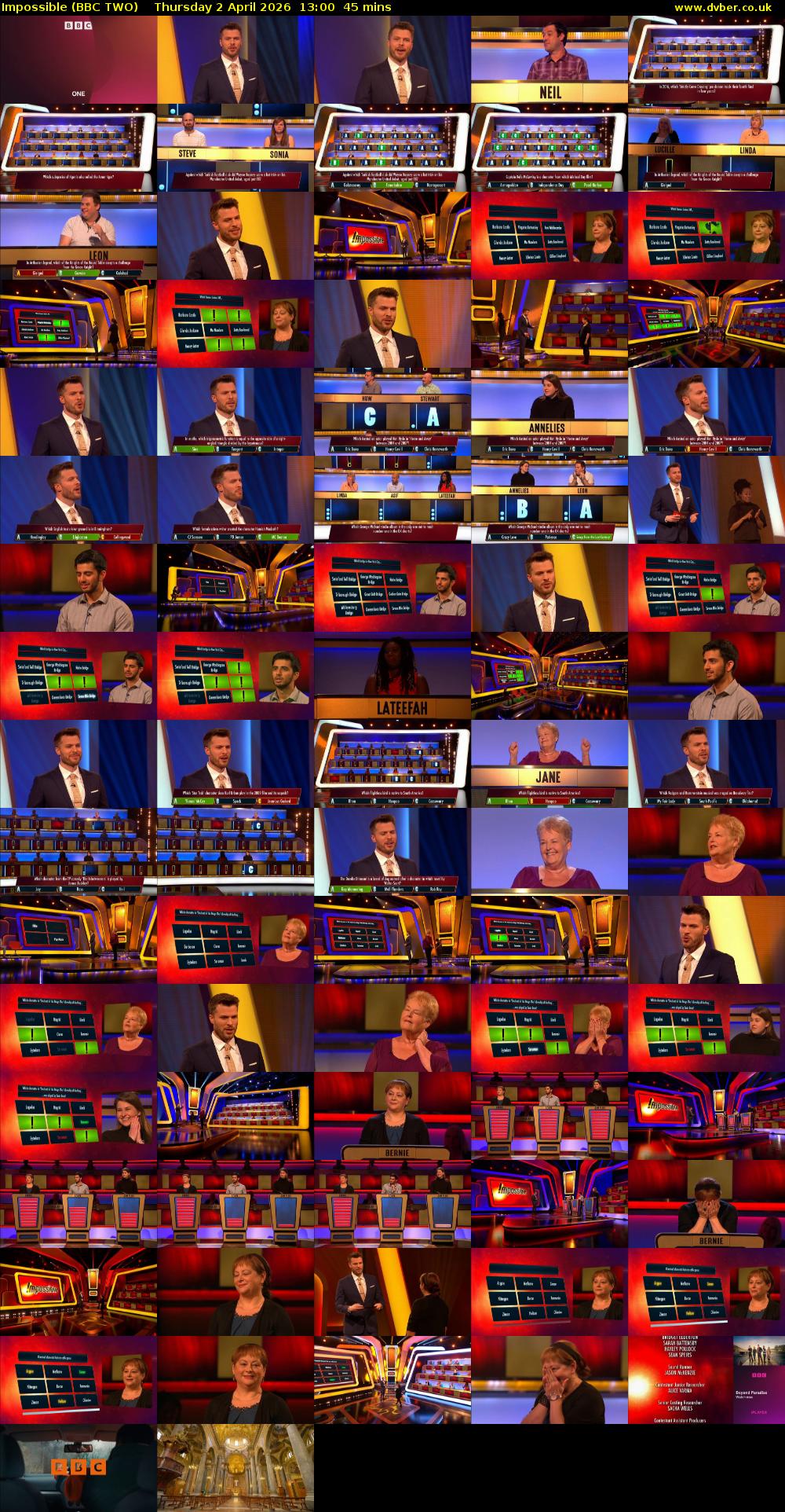 Impossible (BBC TWO) Thursday 2 April 2026 13:00 - 13:45