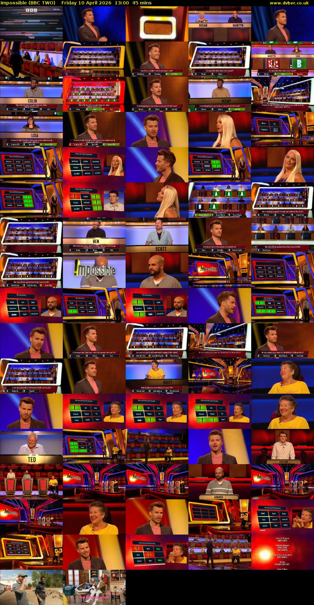 Impossible (BBC TWO) Friday 10 April 2026 13:00 - 13:45