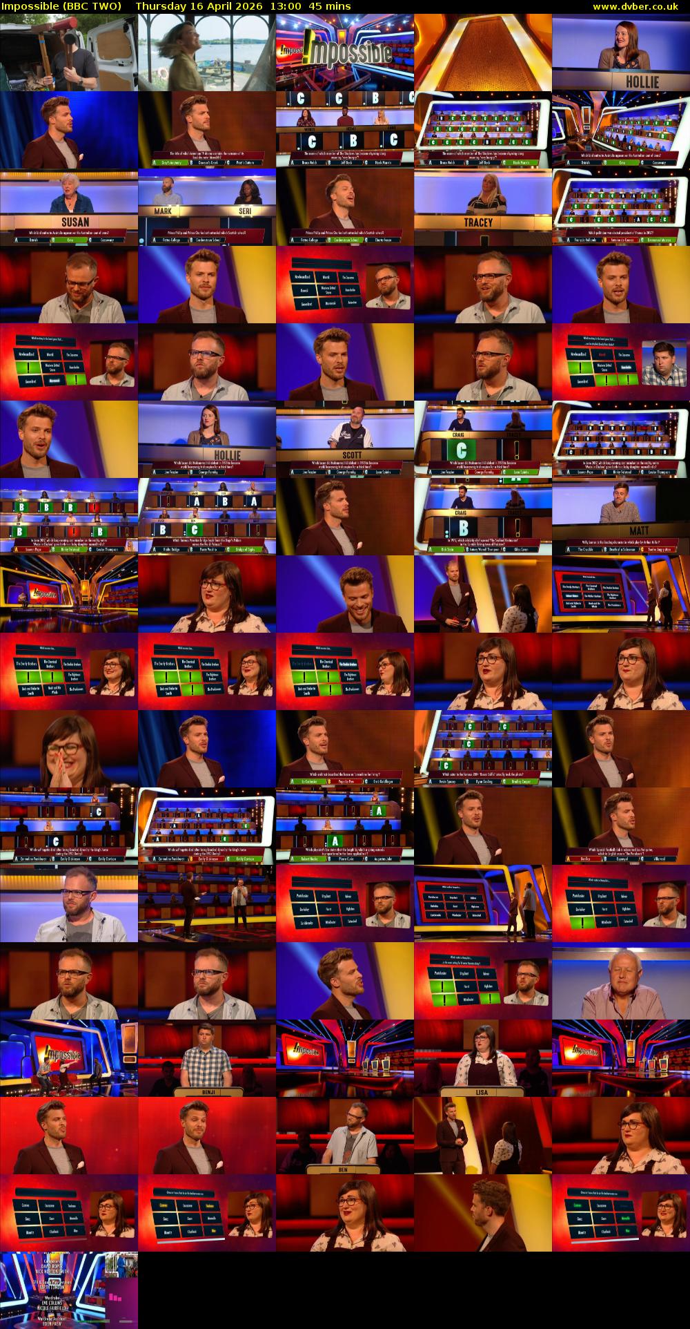 Impossible (BBC TWO) Thursday 16 April 2026 13:00 - 13:45