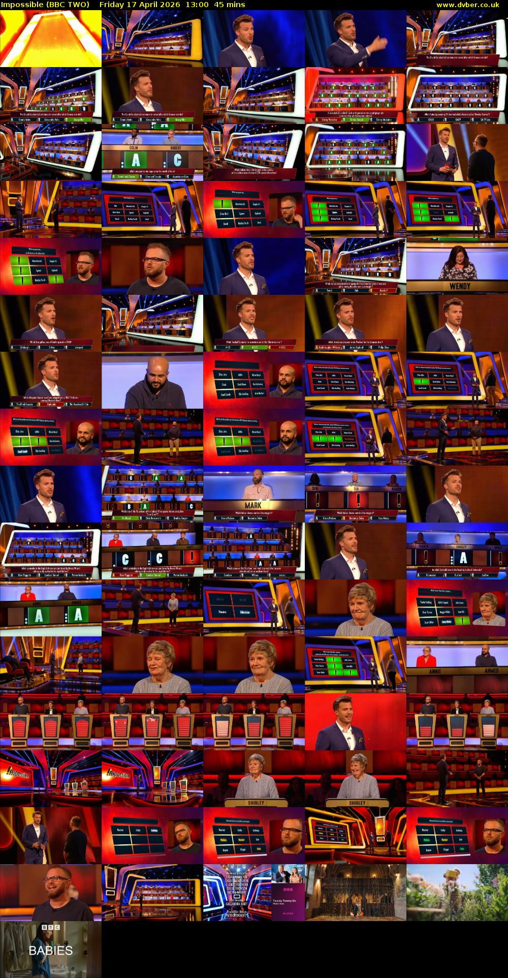 Impossible (BBC TWO) Friday 17 April 2026 13:00 - 13:45
