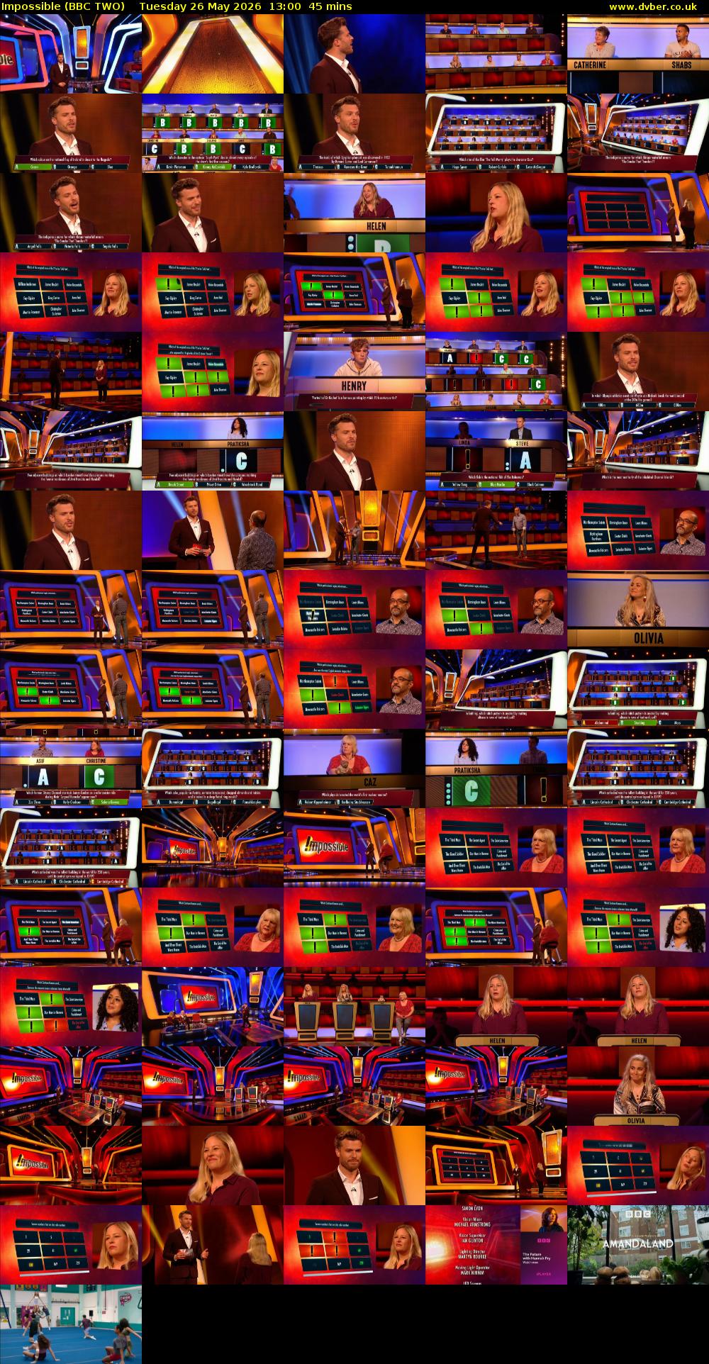 Impossible (BBC TWO) Tuesday 26 May 2026 13:00 - 13:45