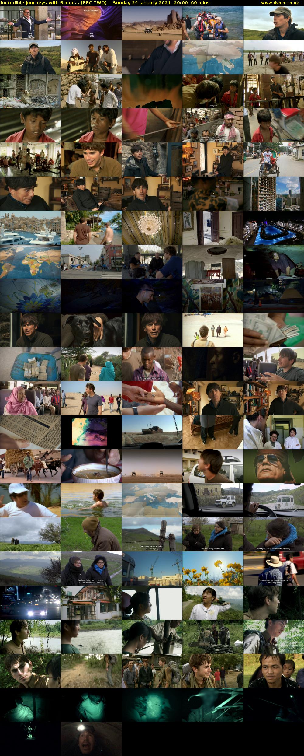 Incredible Journeys with Simon... (BBC TWO) Sunday 24 January 2021 20:00 - 21:00
