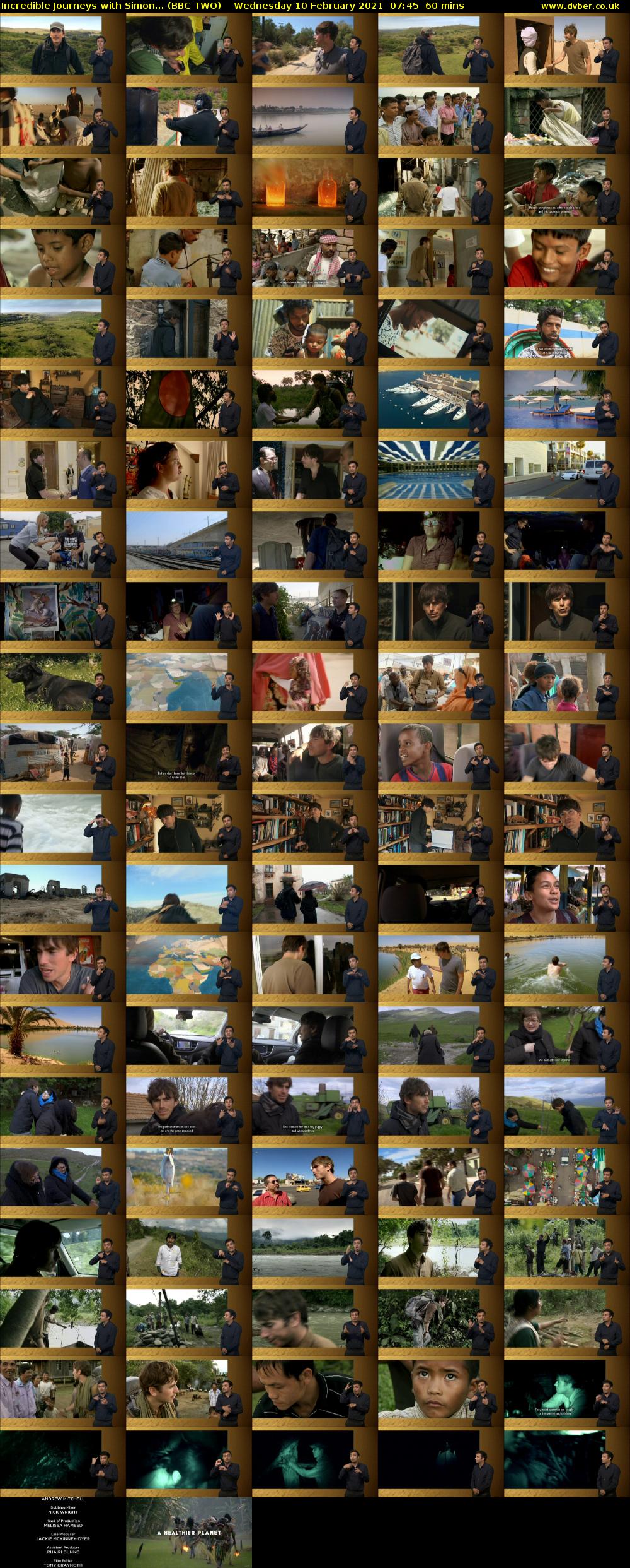 Incredible Journeys with Simon... (BBC TWO) Wednesday 10 February 2021 07:45 - 08:45
