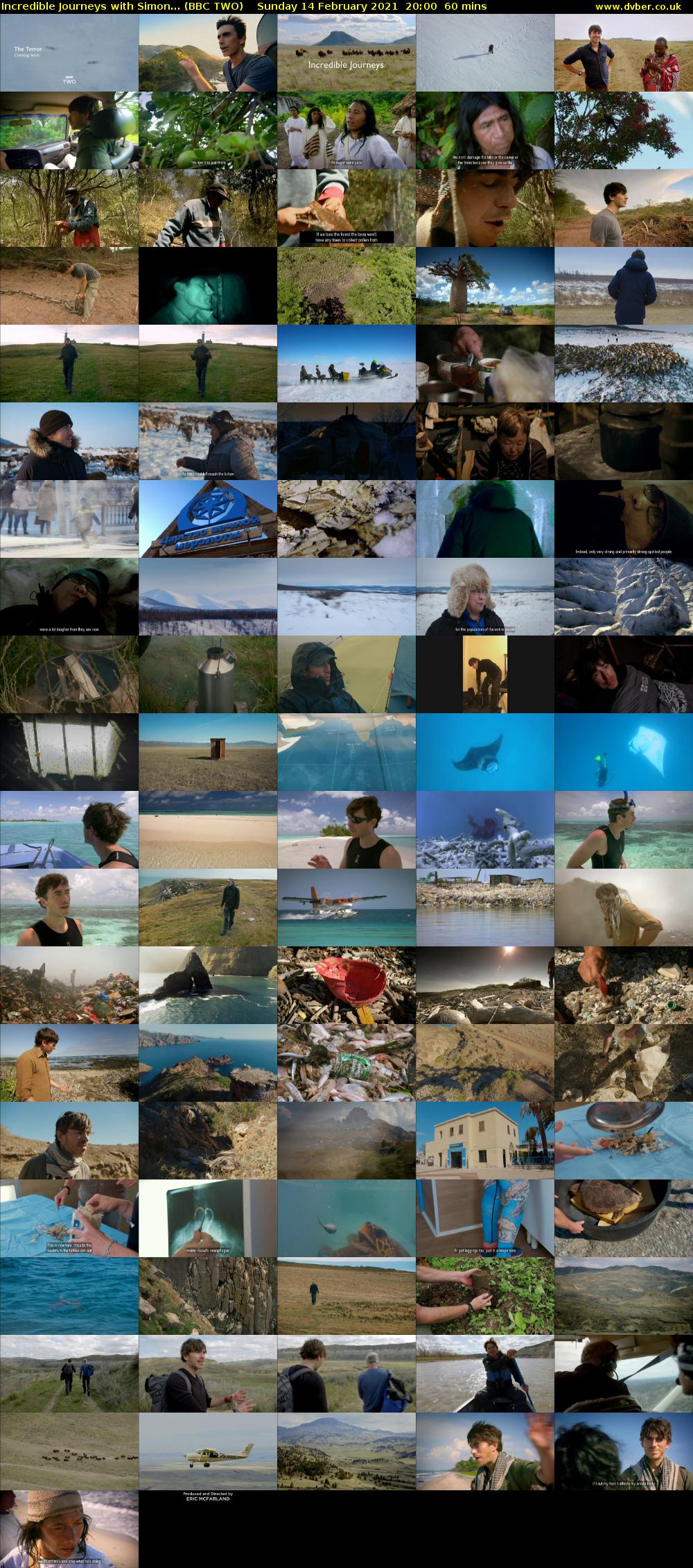 Incredible Journeys with Simon... (BBC TWO) Sunday 14 February 2021 20:00 - 21:00