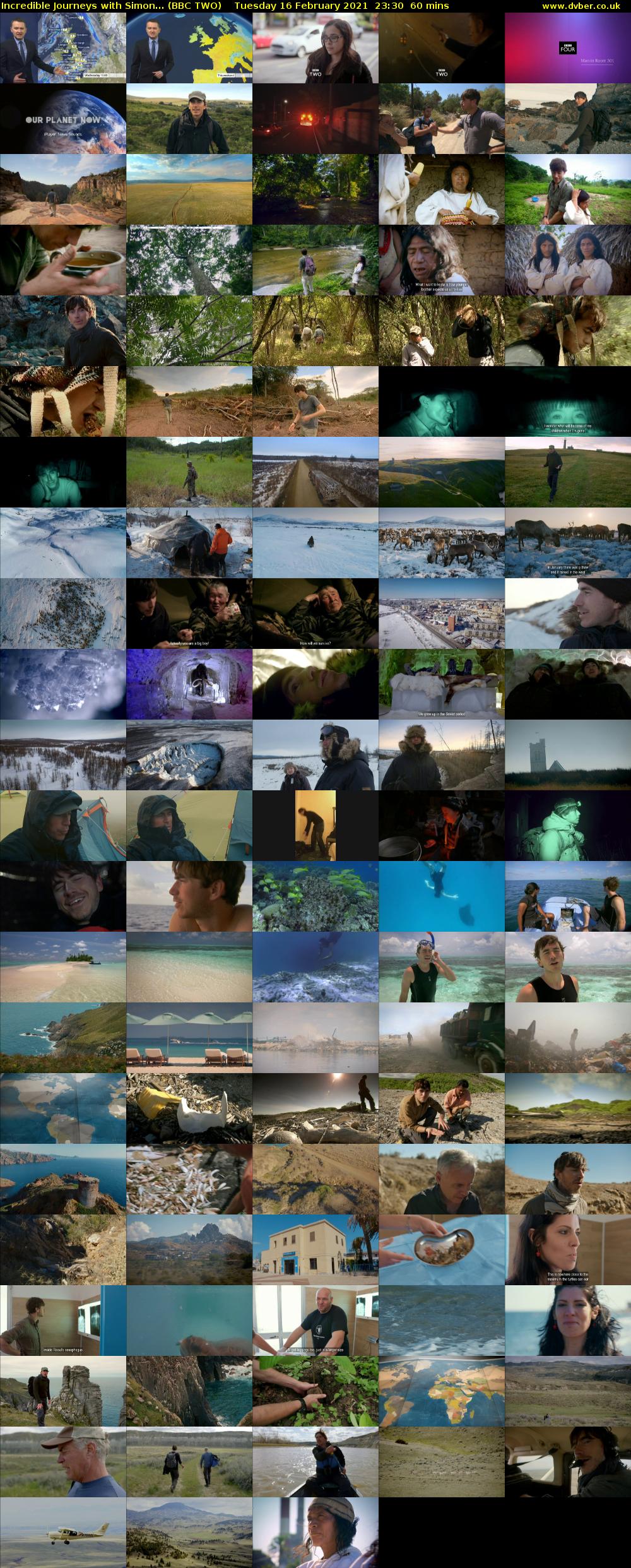 Incredible Journeys with Simon... (BBC TWO) Tuesday 16 February 2021 23:30 - 00:30