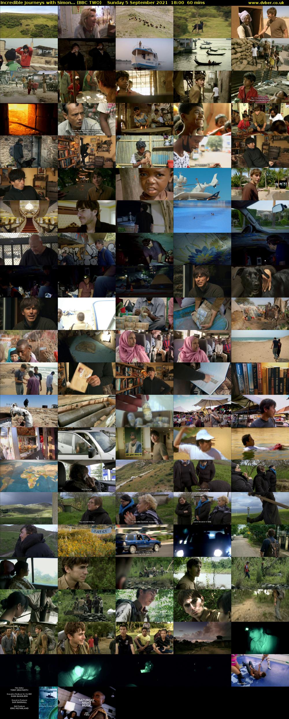 Incredible Journeys with Simon... (BBC TWO) Sunday 5 September 2021 18:00 - 19:00