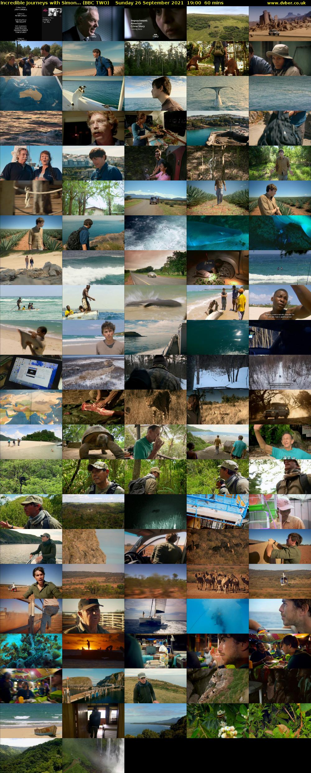 Incredible Journeys with Simon... (BBC TWO) Sunday 26 September 2021 19:00 - 20:00